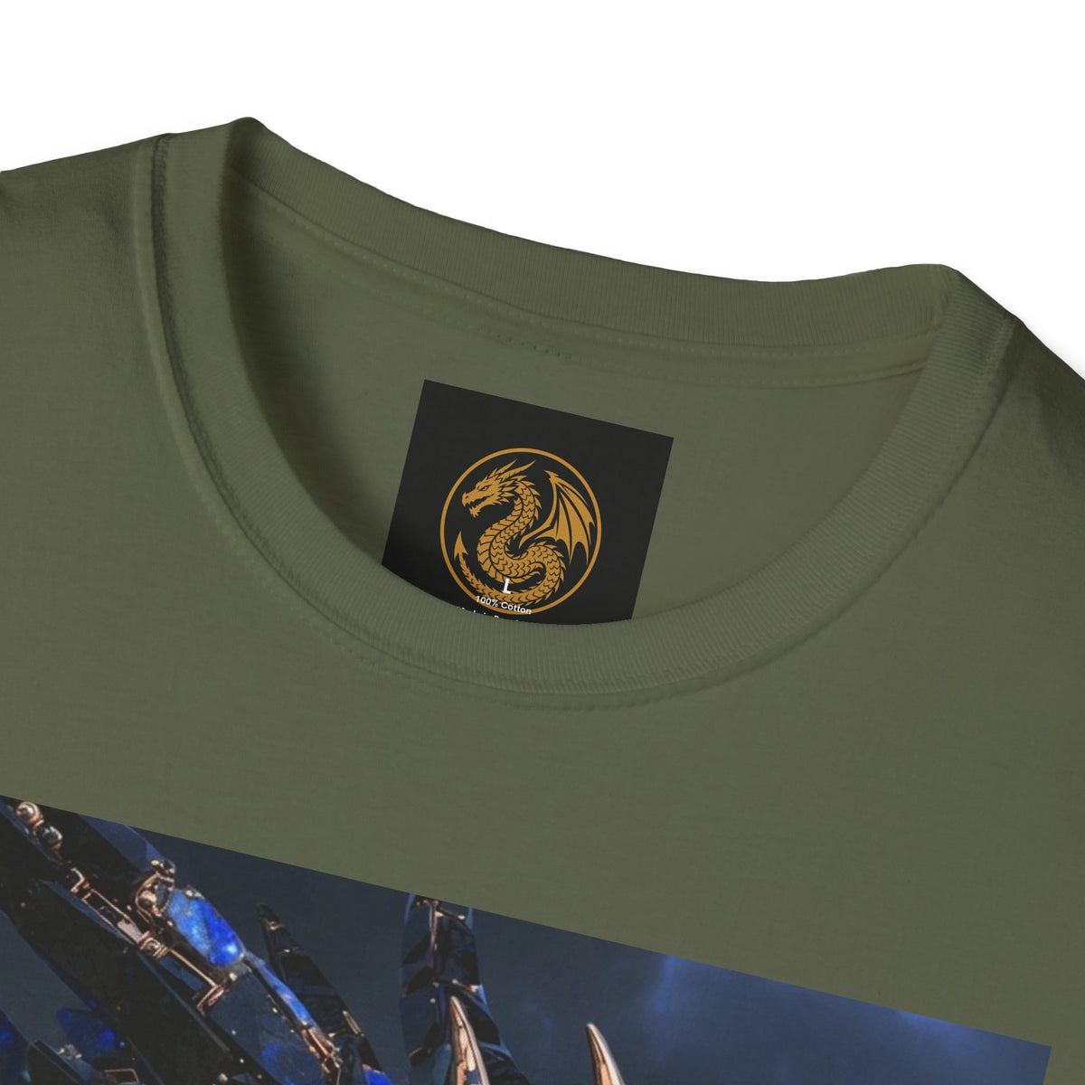 Blue Crystal Dragon T-Shirt — Mythical Fantasy Dragon Tee