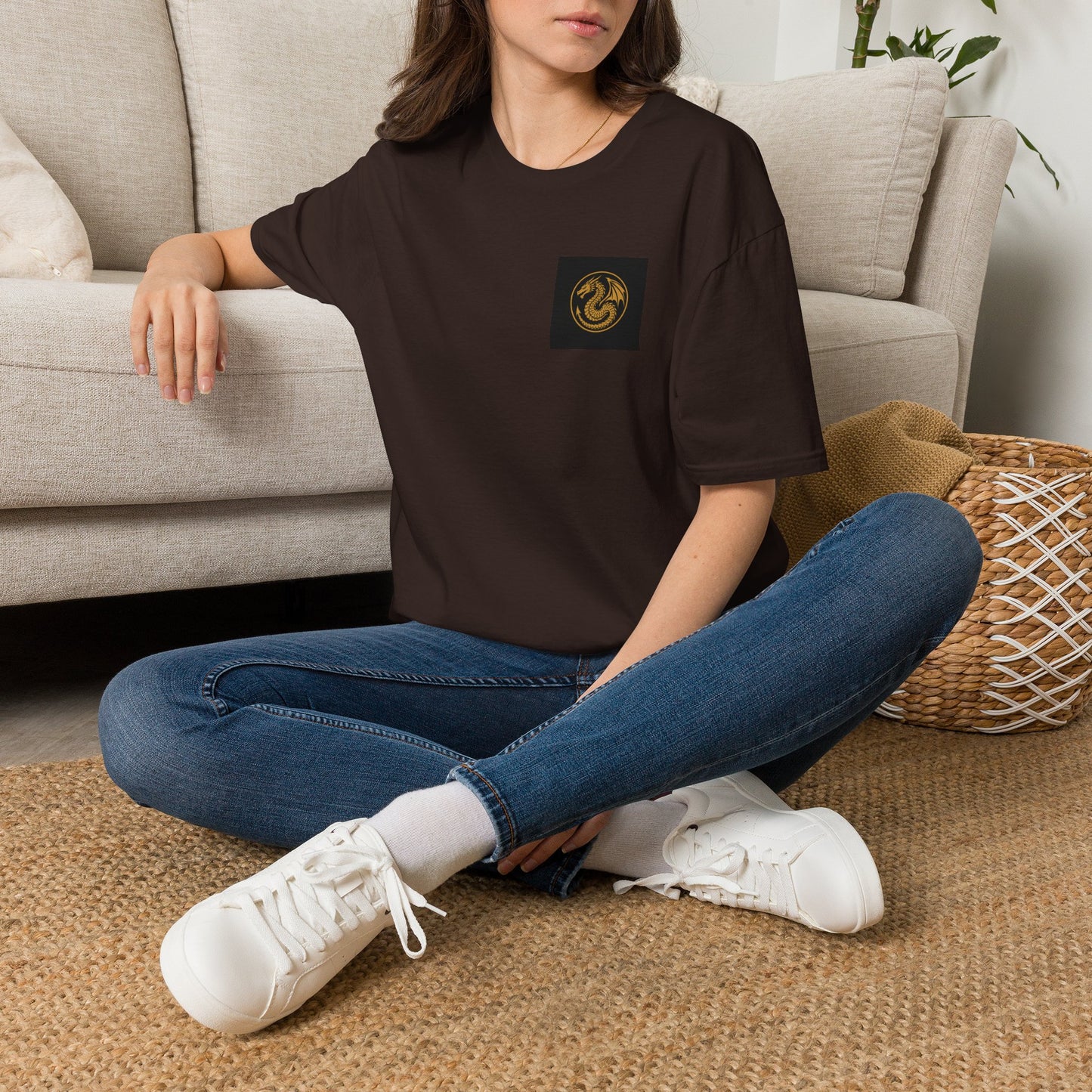 A # 1 Selling Divine Dragon Armor Pocket T-Shirt — Vintage Gold Emblem Tee
