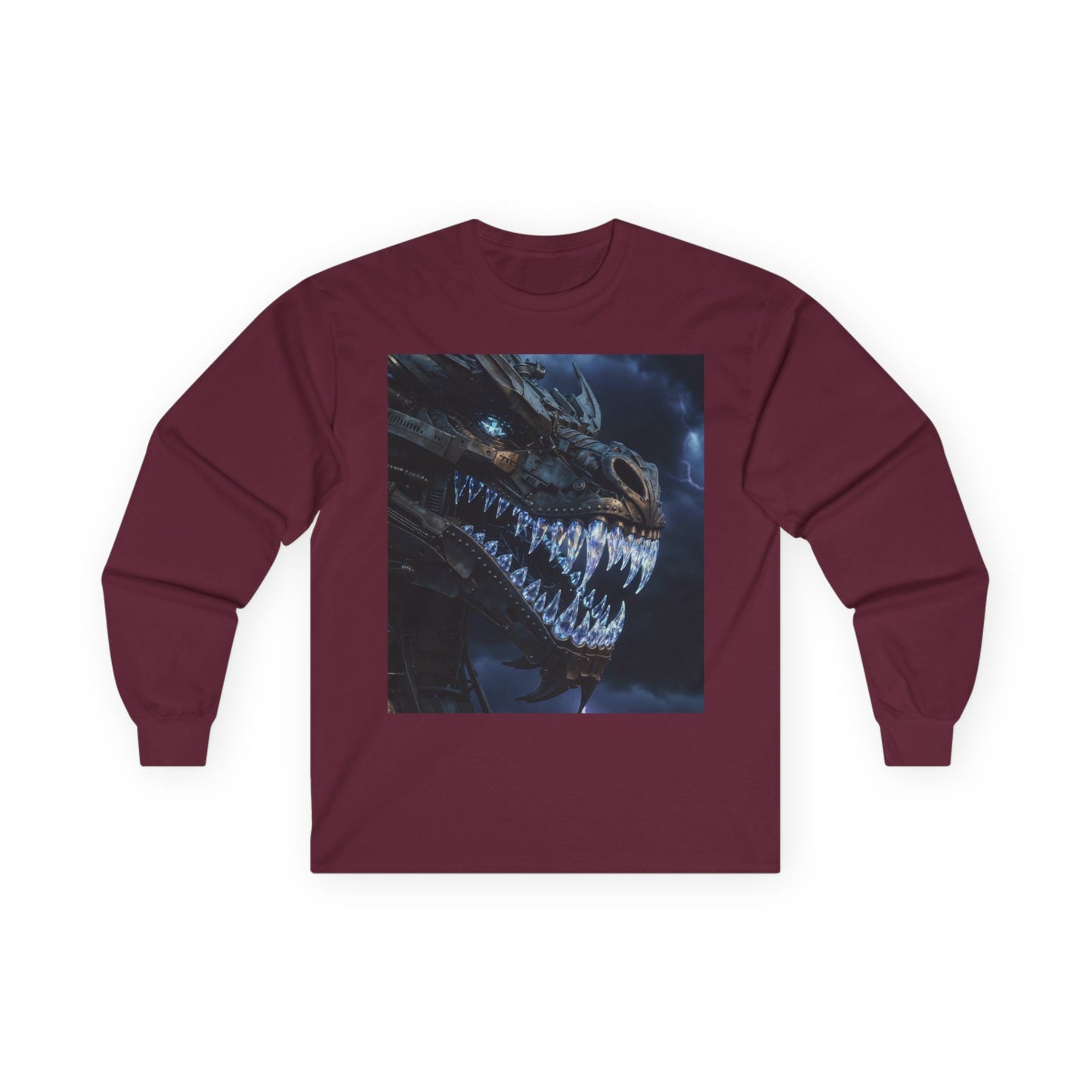 Dragon Skull Long Sleeve Tee — Dark Fantasy Monster Graphic