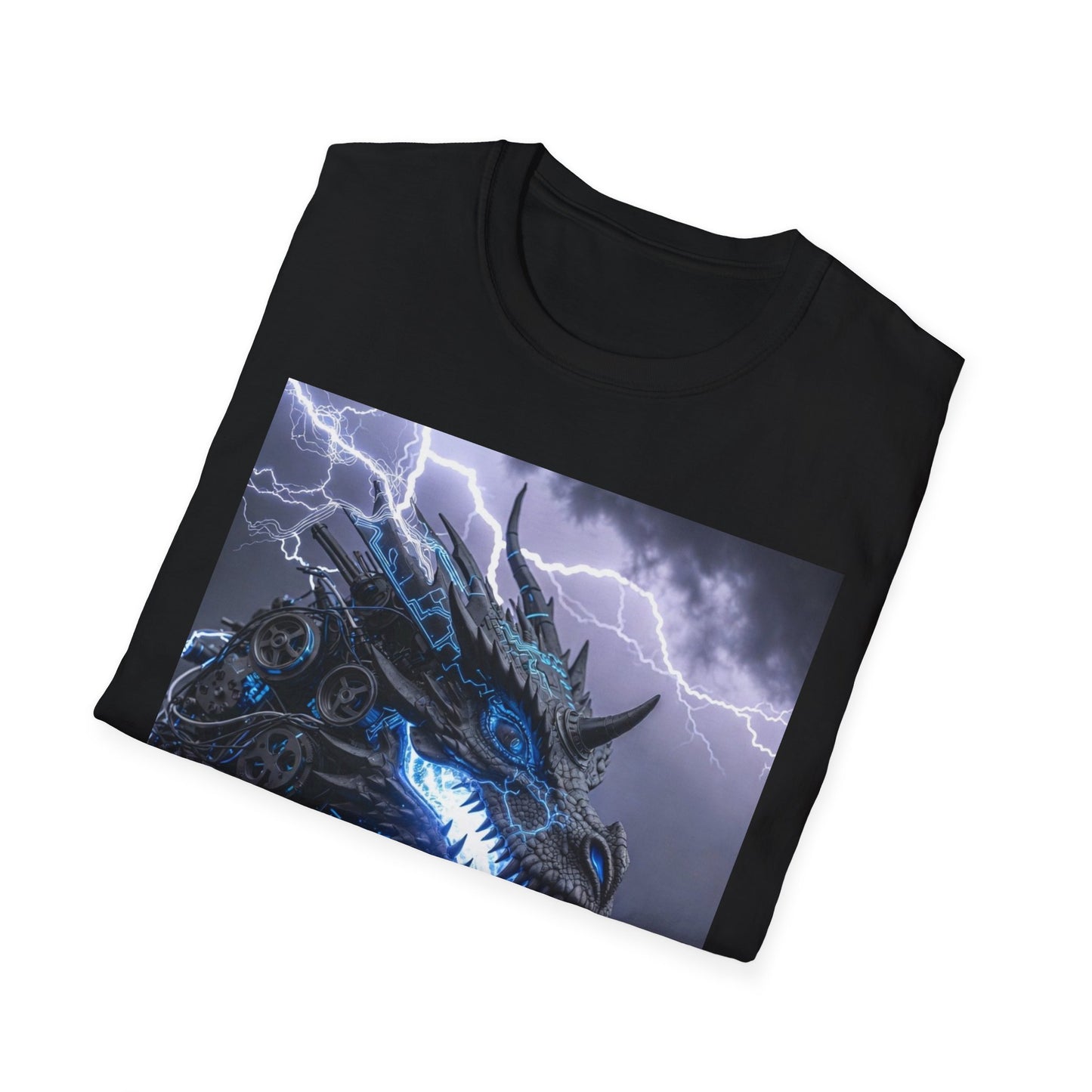 Dragon Storm T-Shirt — Electric Blue Fantasy Dragon Tee