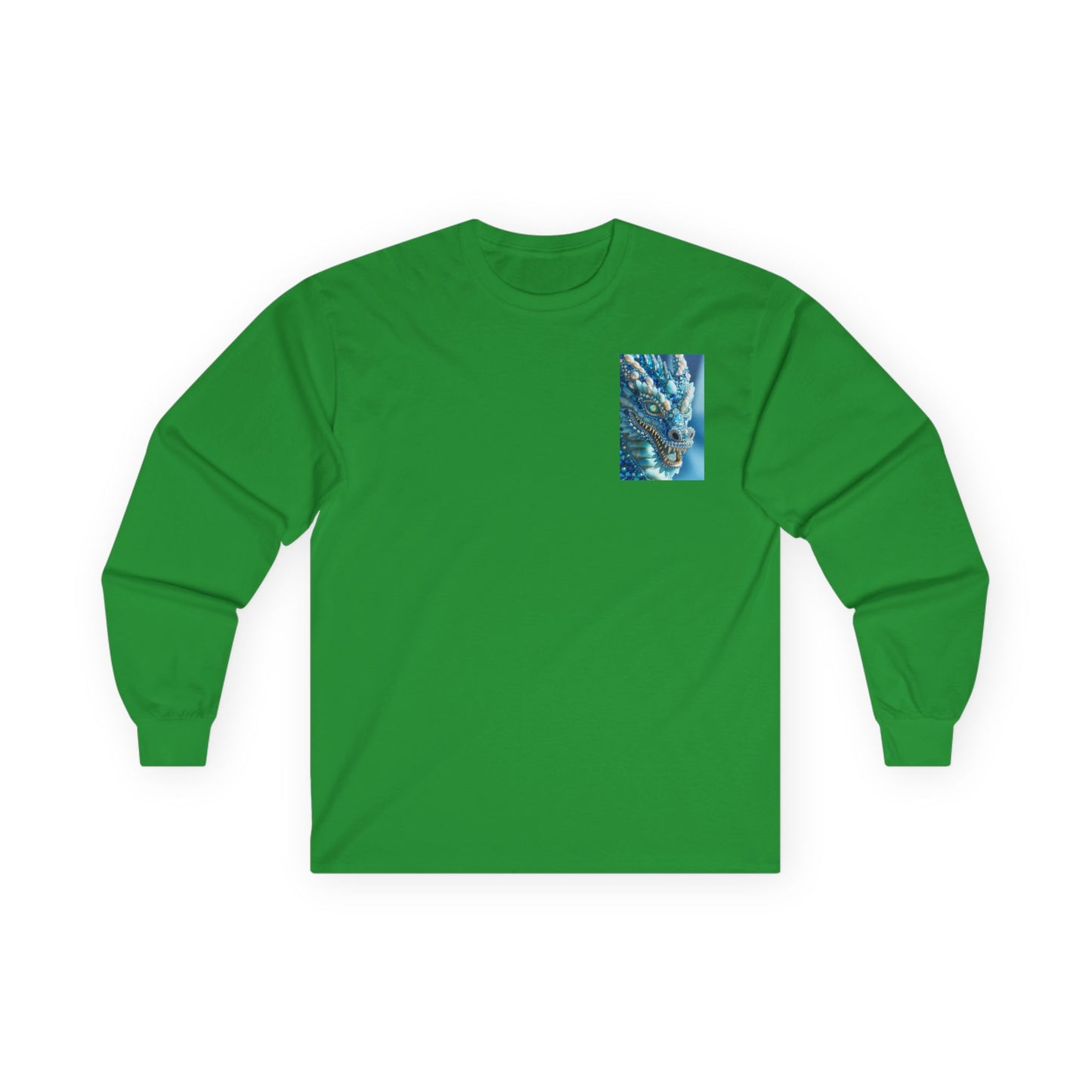 Blue Ocean Abstract Long Sleeve Tee — Pocket Art Shirt