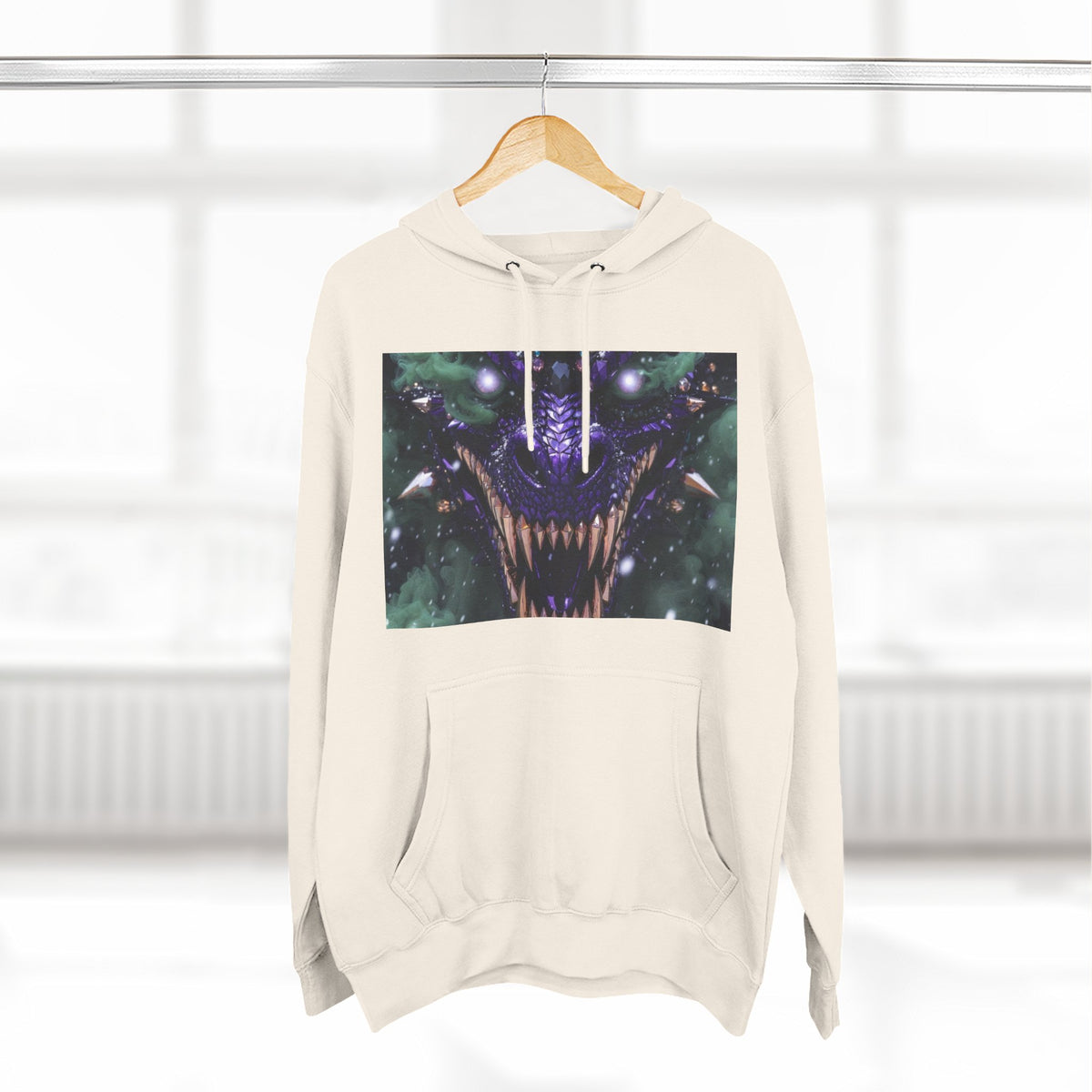 A Mystic Cosmic 🐉 Hoodie — Astral Galaxy Cat Chest Print Fleece Hoodie