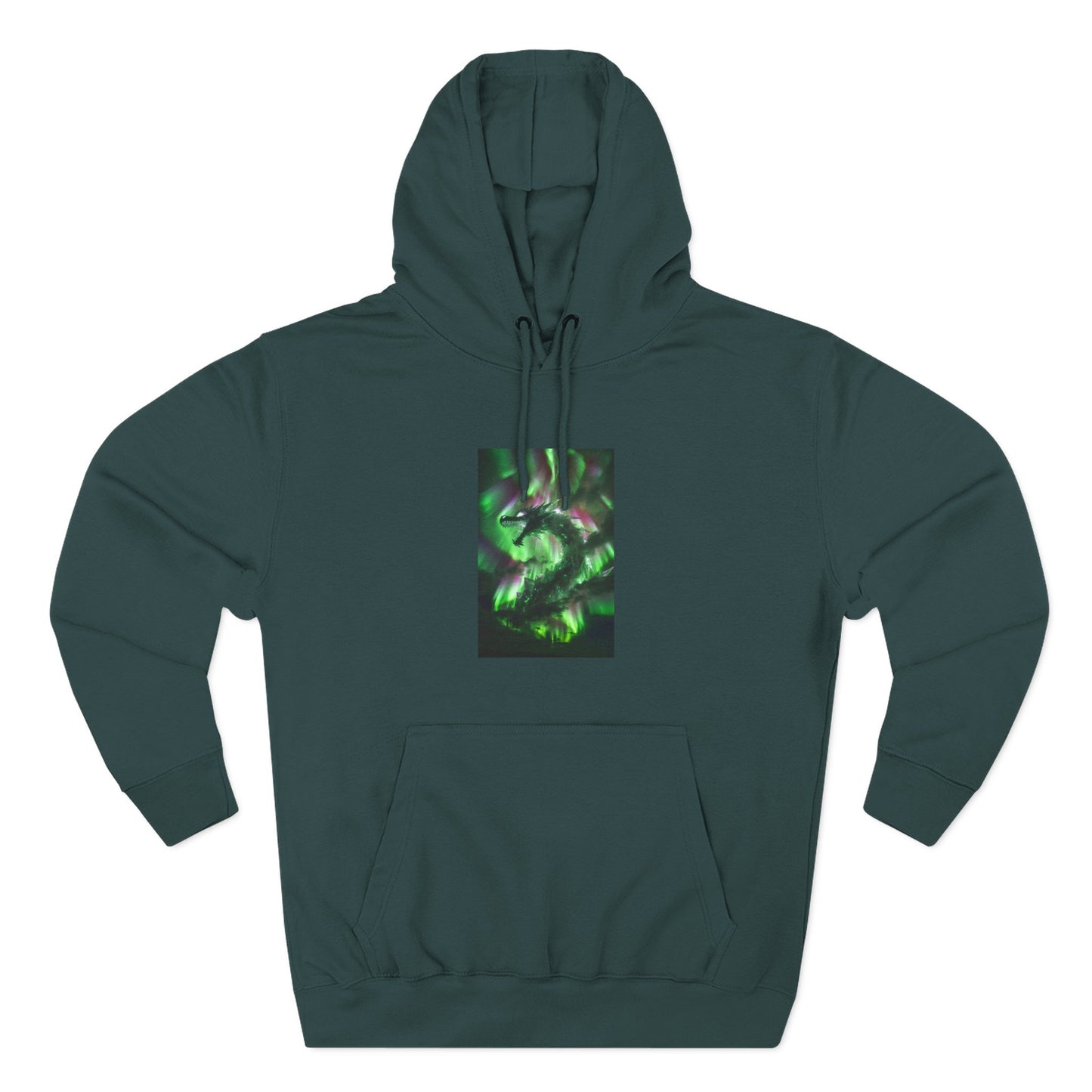 Green Nebula Abstract Hoodie — Aurora Swirl Fleece Pullover