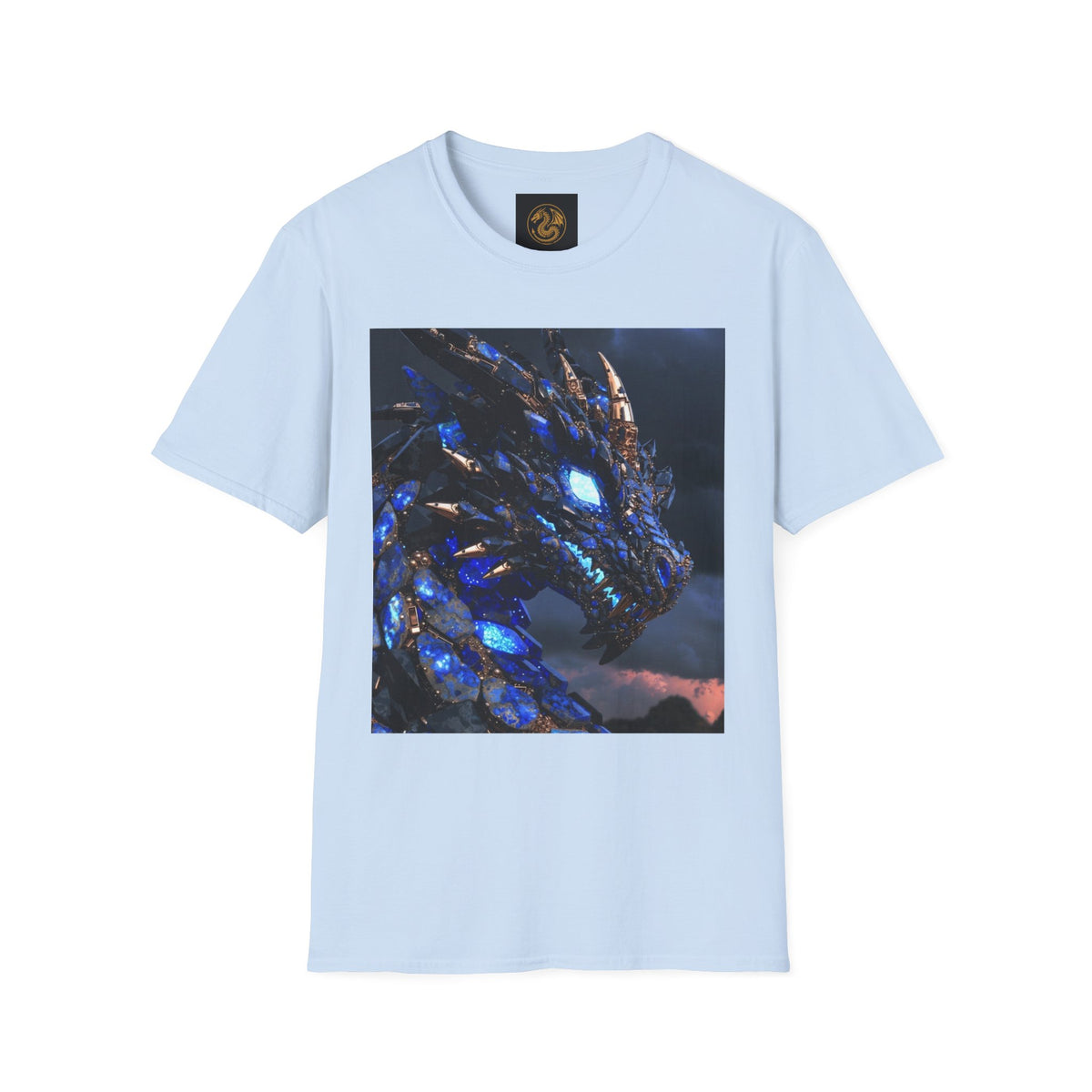 Blue Crystal Dragon T-Shirt — Mythical Fantasy Dragon Tee