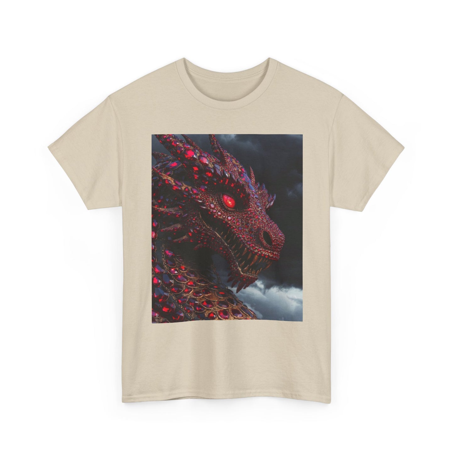 Dragon Portrait T-Shirt — Fiery Red Fantasy Dragon Graphic Tee