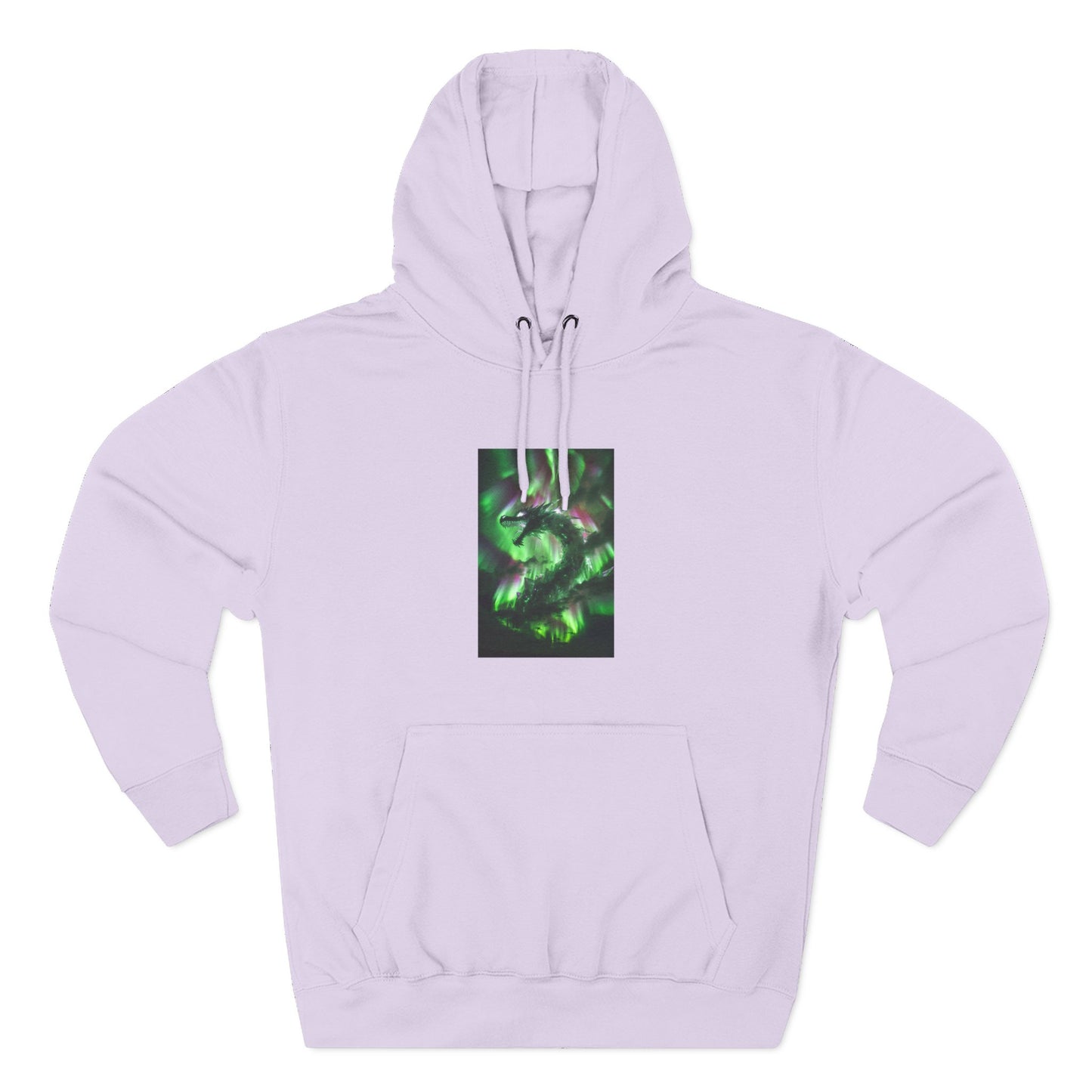 Green Nebula Abstract Hoodie — Aurora Swirl Fleece Pullover