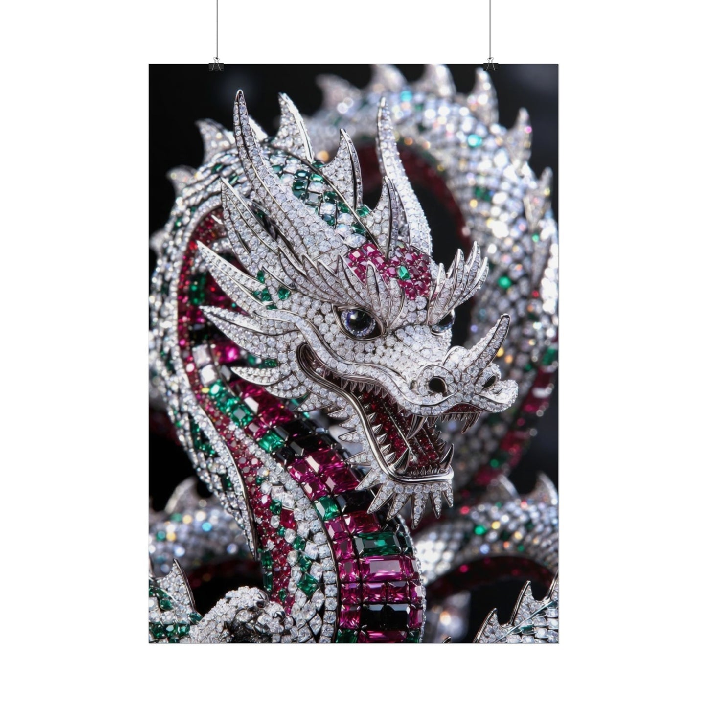 Dragon Jewel Poster — Luxury Gemstone Dragon Wall Art (Rolled Poster)