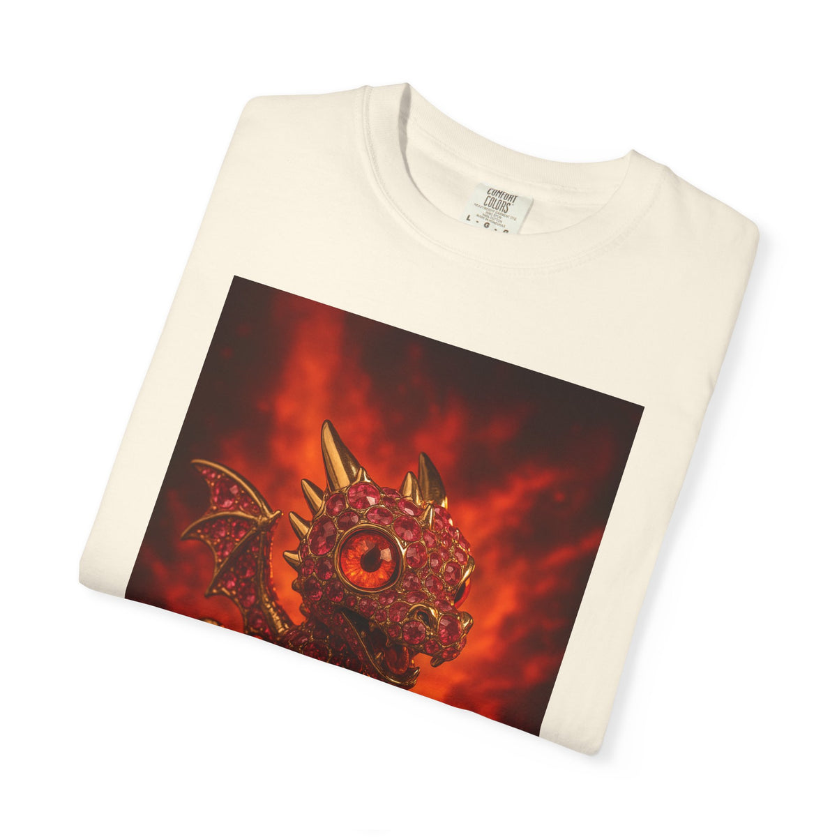 A hype Dragon T-shirt, Tee, Garment-Dyed Shirt, Gift for Dragon Lovers, Fantasy Apparel, Birthday & Holiday Gift