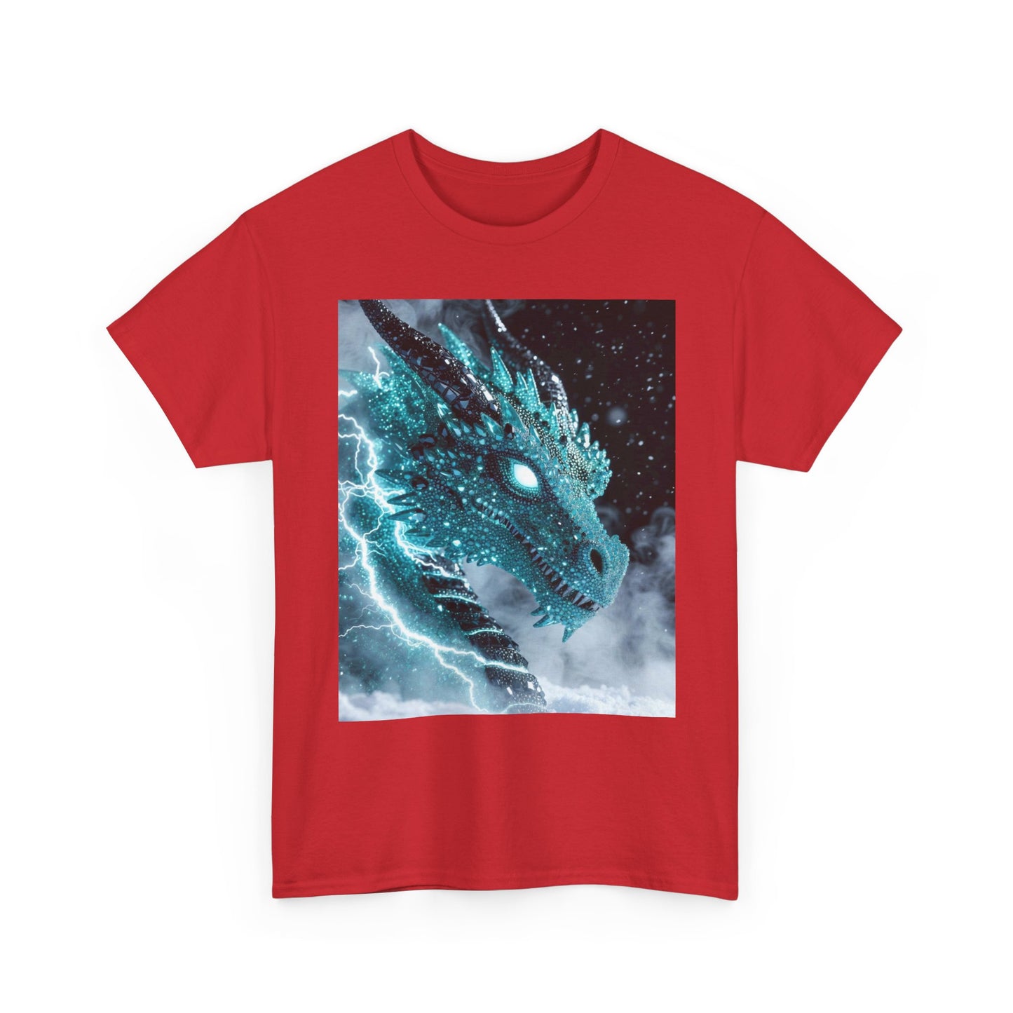 Dragon Storm T-Shirt — Electric Blue Dragon Graphic Tee