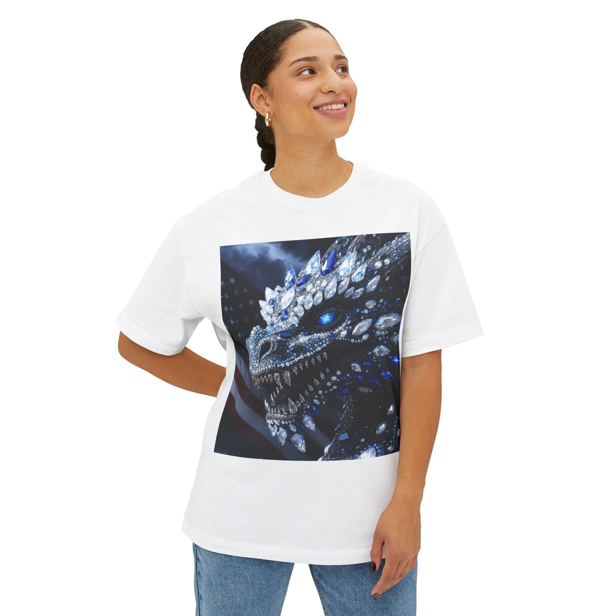 A Dragon USA 🇺🇸 Oversized Boxy Tee - Relaxed Fit Shirt for Casual Wear, Perfect Gift for Birthdays, Holidays, Lounge, Everyday Style, Uplifting [...]