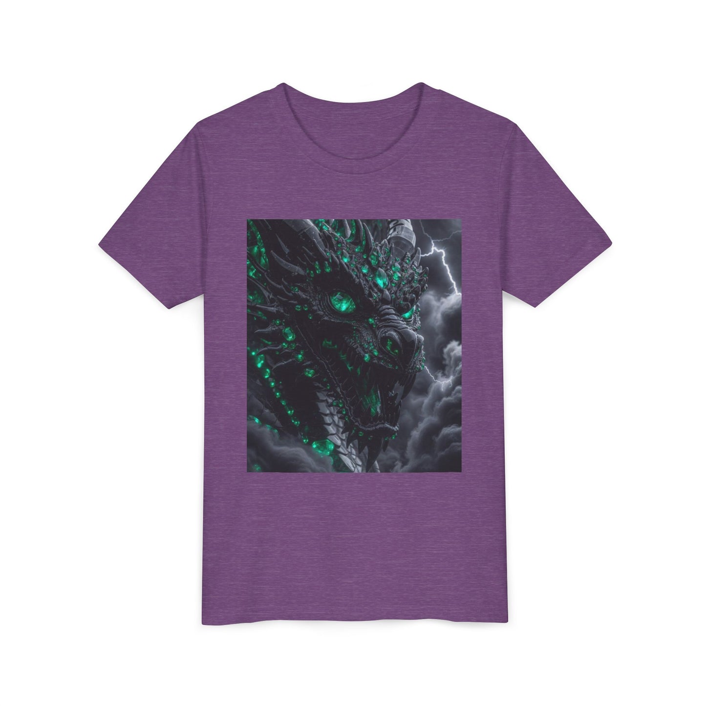 A Top selling Dragon Storm Youth Tee — Neon Green Dragon Illustration Graphic T-Shirt