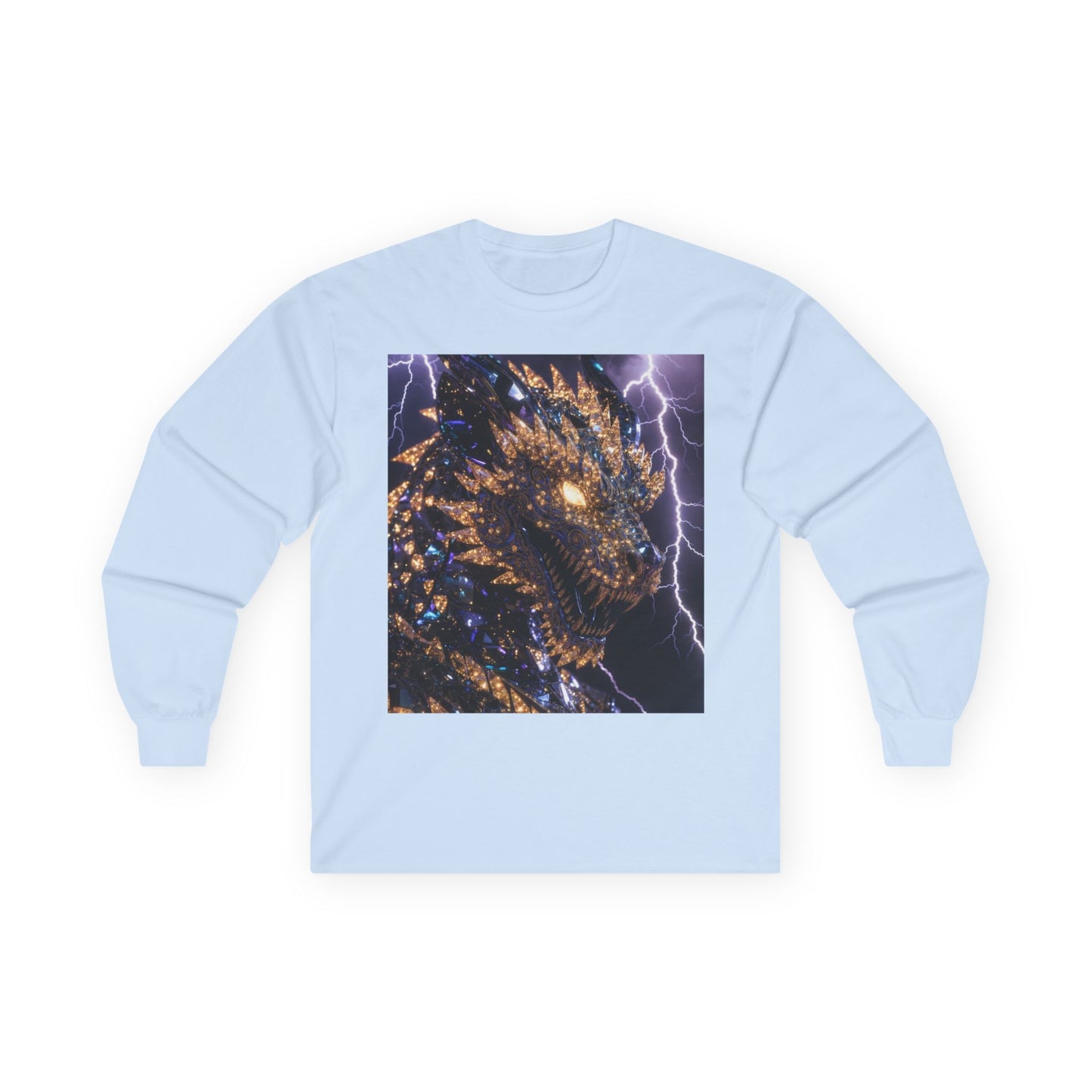 Dragon Lightning Long Sleeve Tee — Mythical Firestorm Graphic Shirt