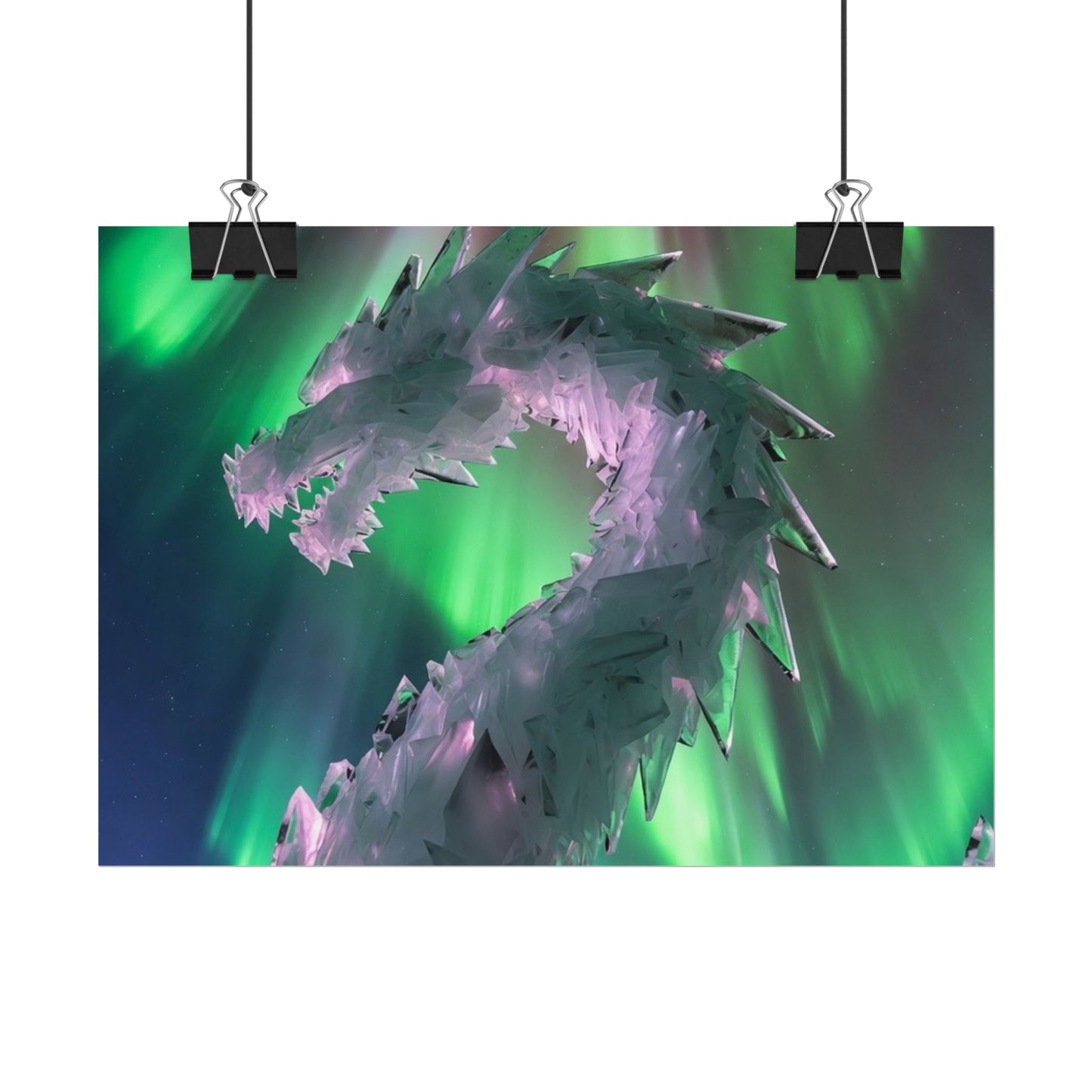 Aurora Ice Dragon Poster — Fantasy Wall Art Rolled Poster