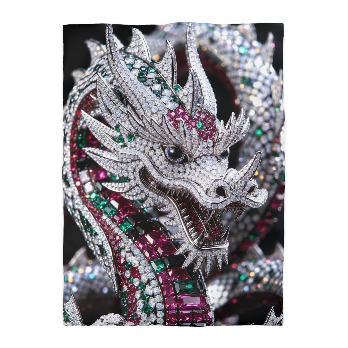 Dragon Jewel Microfiber Duvet Cover — Sparkling Gemstone Dragon Bedding