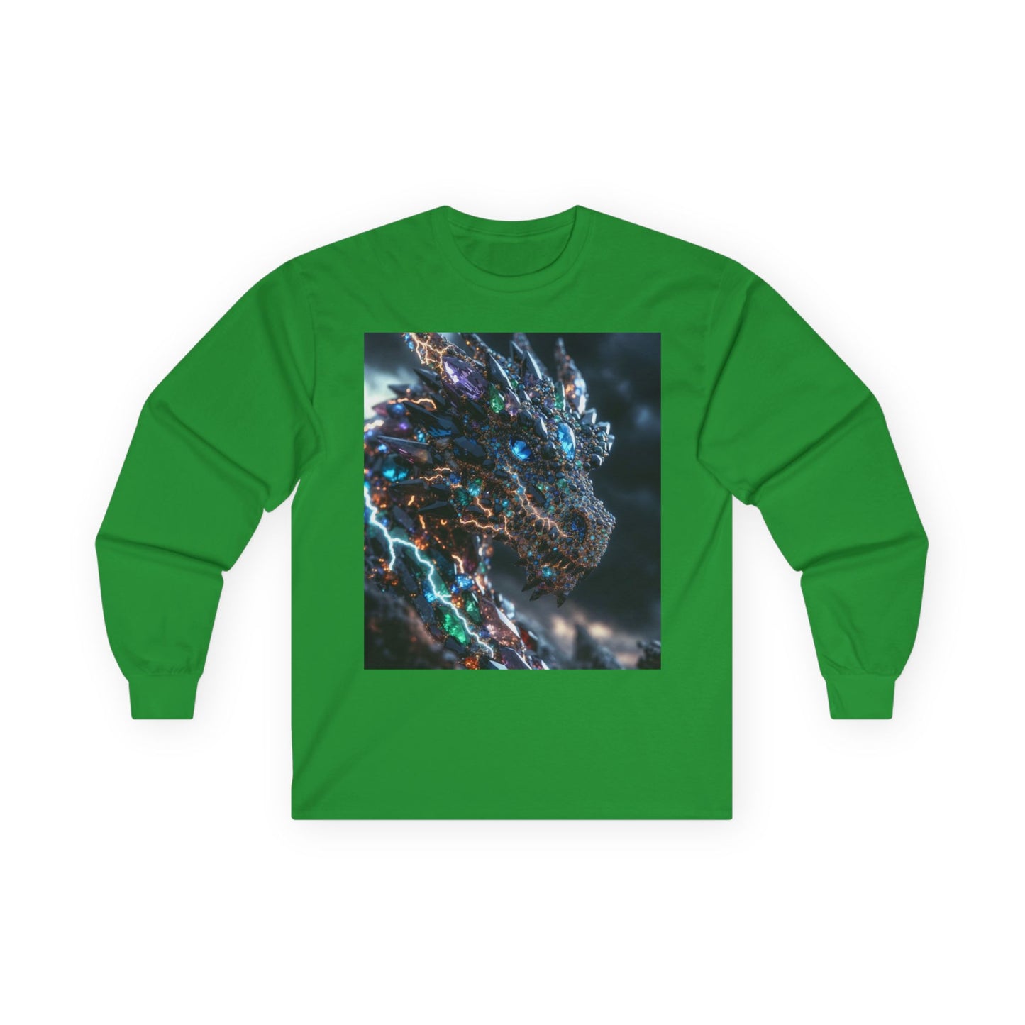 Dragon Cybercore Long Sleeve Tee - Neon Godzilla Art