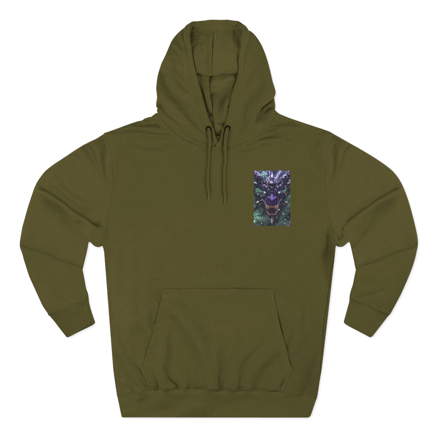 A Mystic Cosmic 🐉 Hoodie — Astral Galaxy Cat Chest Print Fleece Hoodie