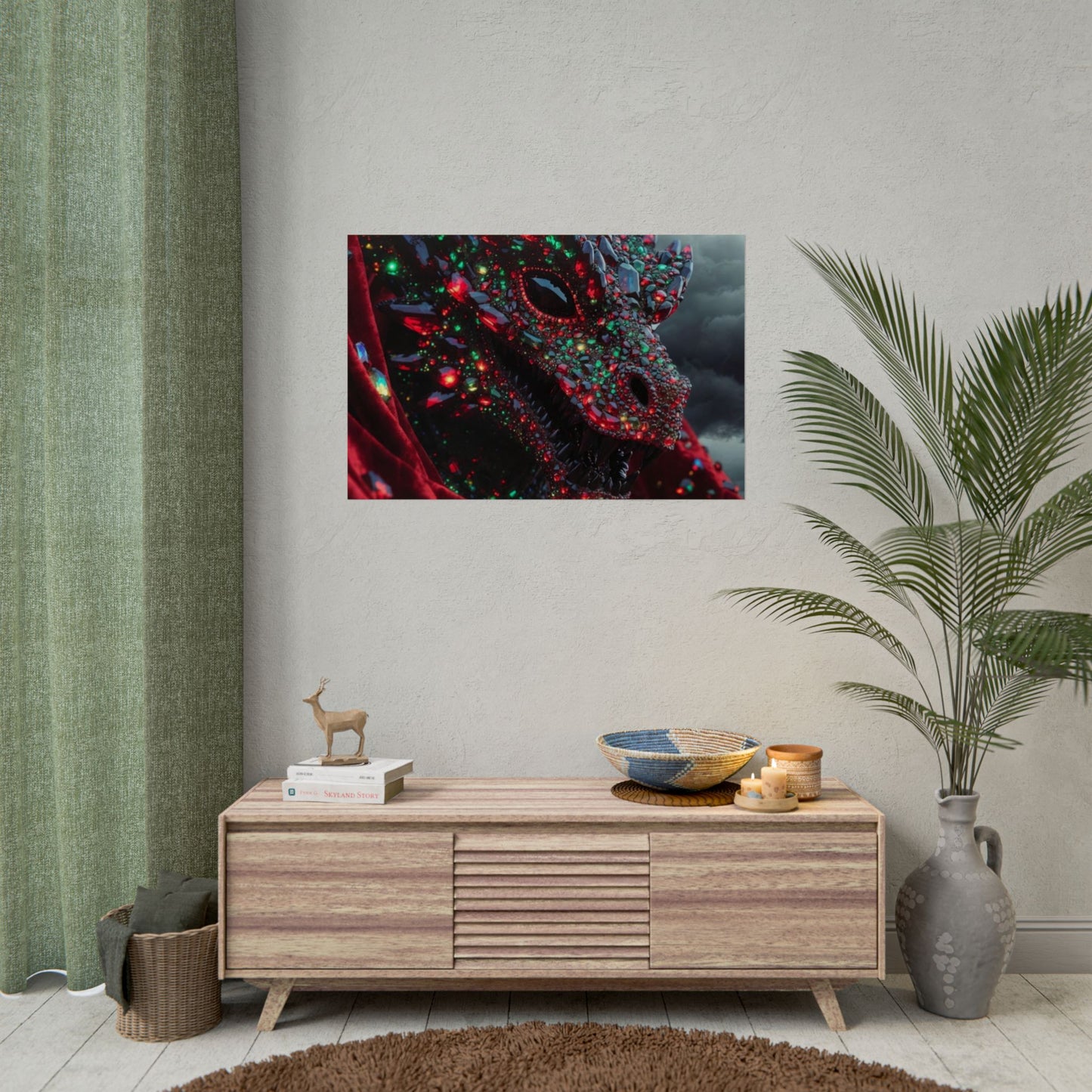 Rolled Poster — Jewel-Encrusted Dragon Art Print