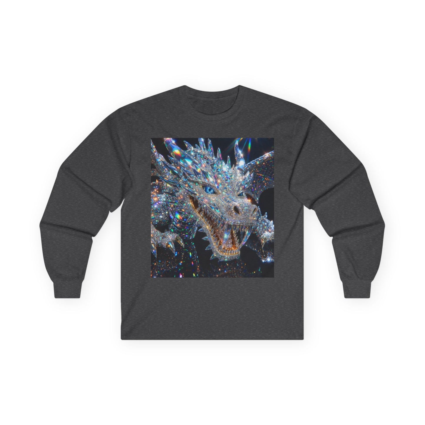 Crystal Dragon Long Sleeve Tee — Sparkling Fantasy Dragon Graphic