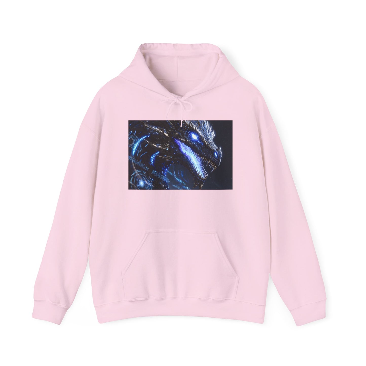 Blue Dragon Hoodie – Neon Fantasy Dragon Face Pullover