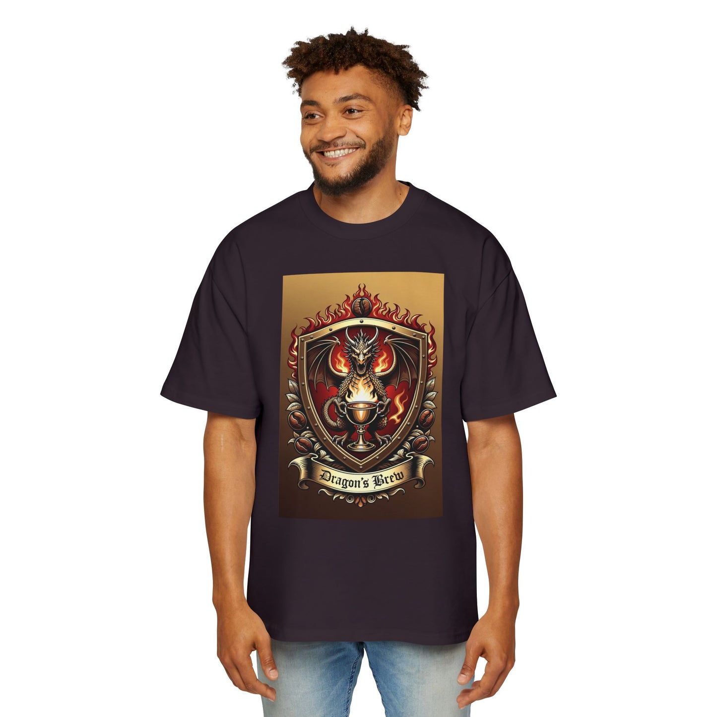 Dragons Brew Graphic Tee — “Dragon’s Brew” Medieval Fantasy Men’s T‑Shirt