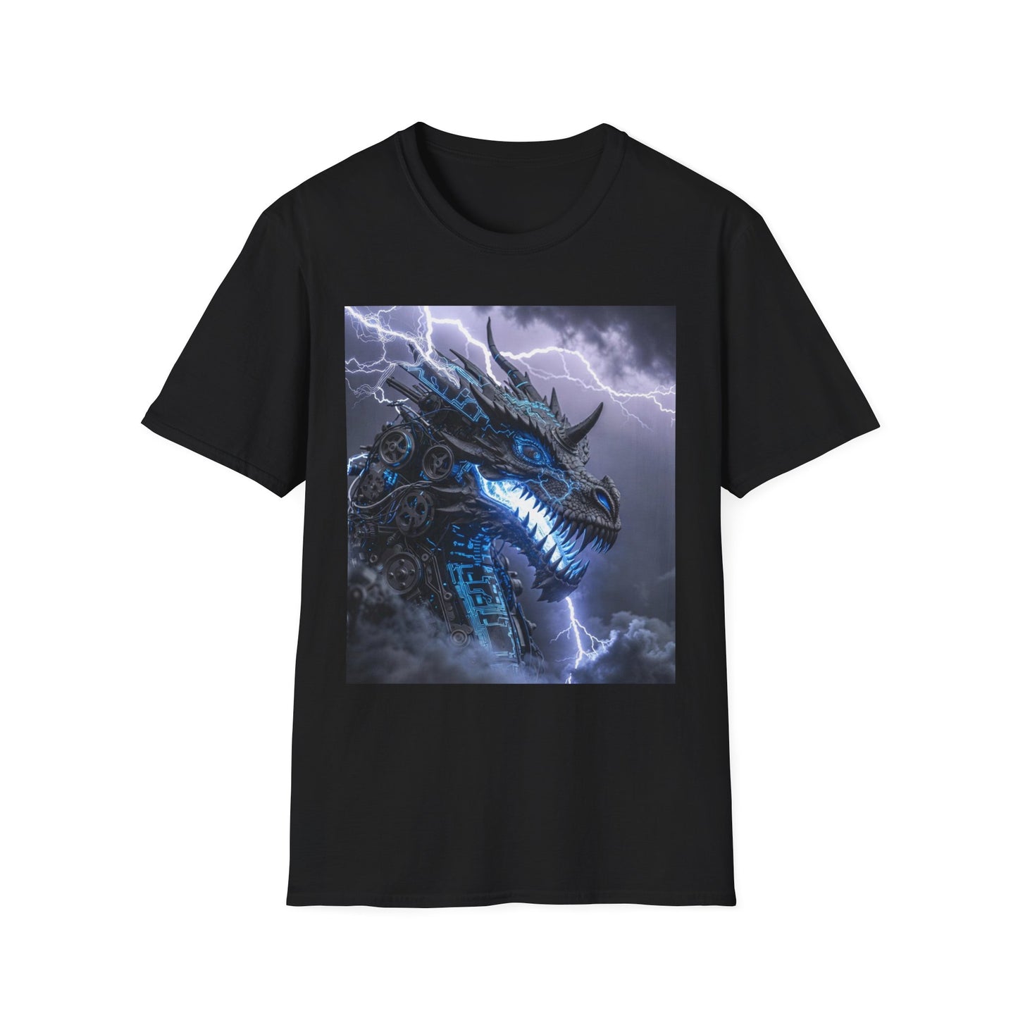 Dragon Storm T-Shirt — Electric Blue Fantasy Dragon Tee