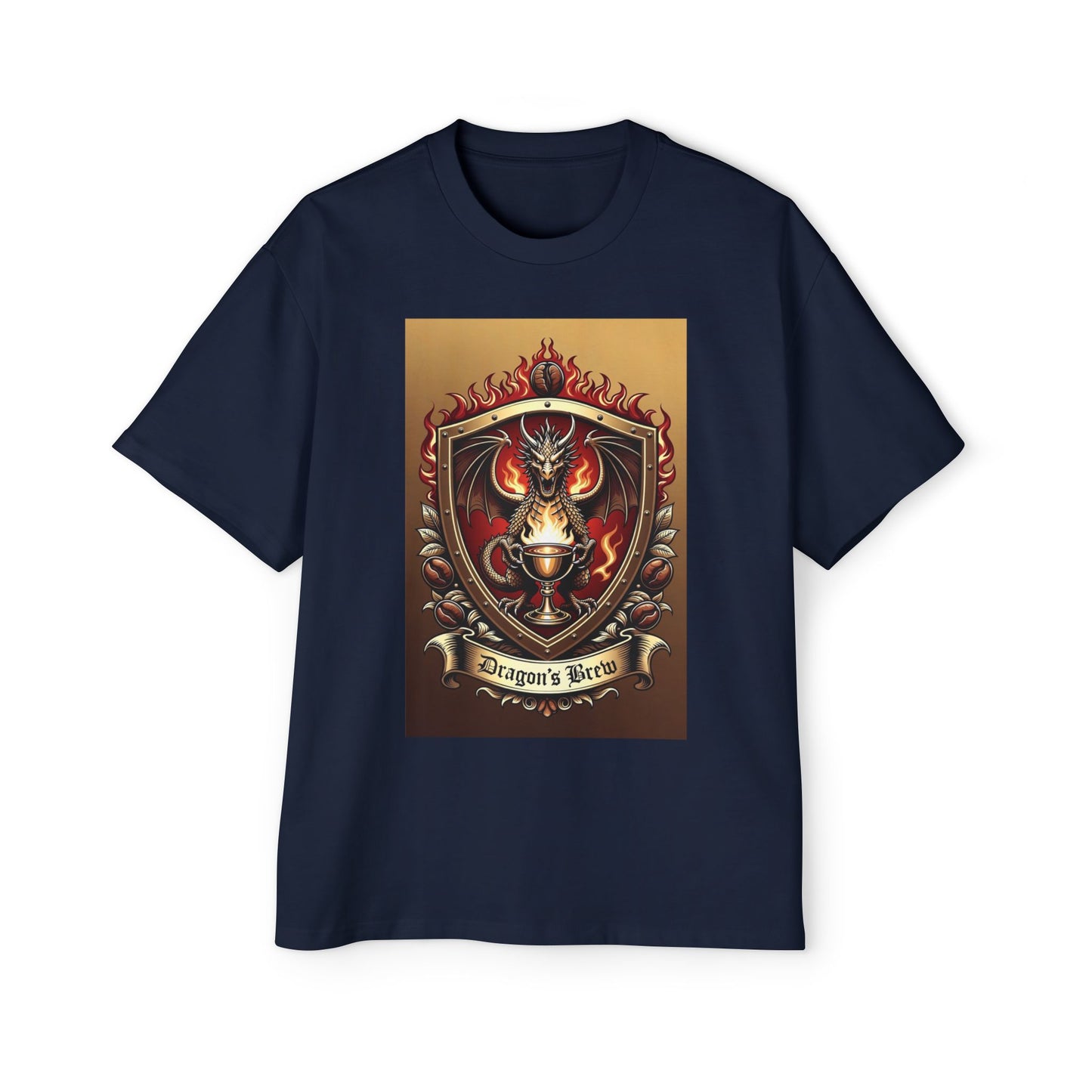 Dragons Brew Graphic Tee — “Dragon’s Brew” Medieval Fantasy Men’s T‑Shirt