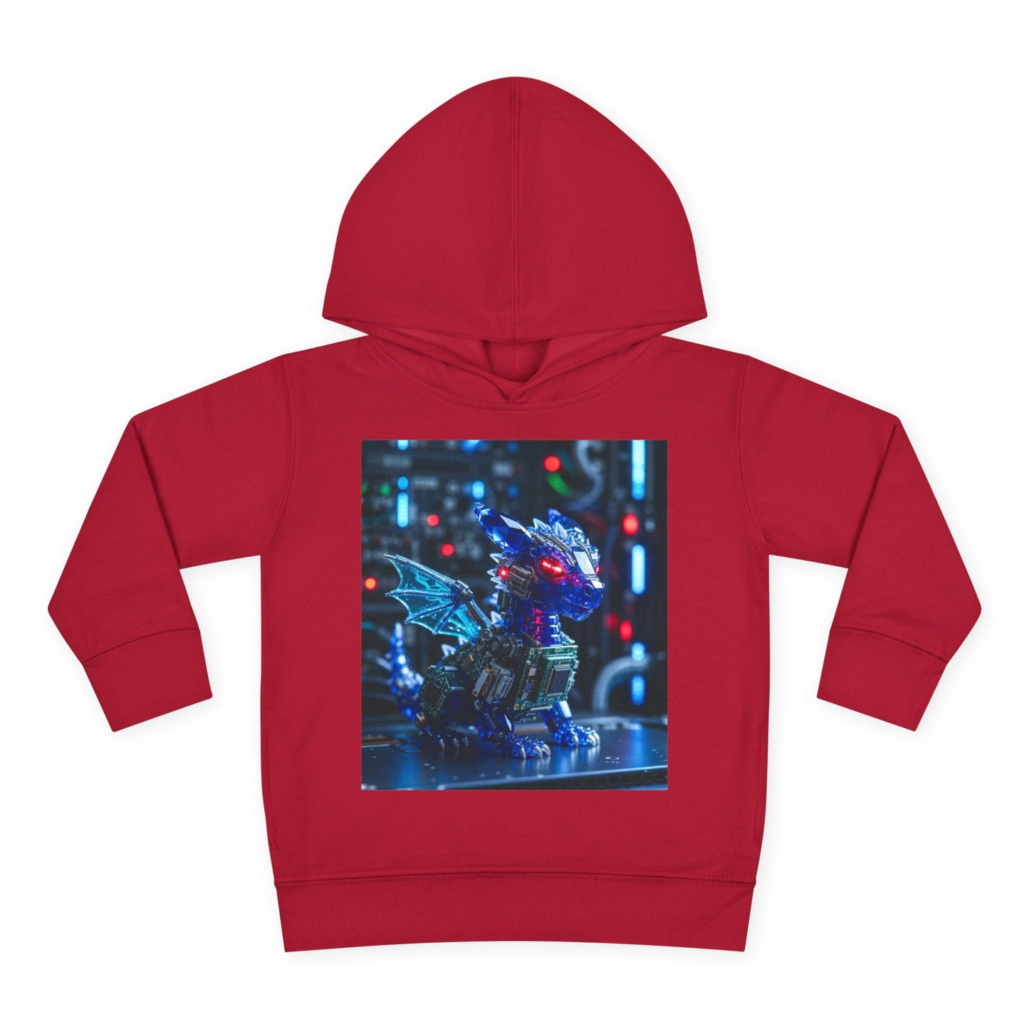 Toddler Hoodie — Neon Robot Dragon Pullover for Kids