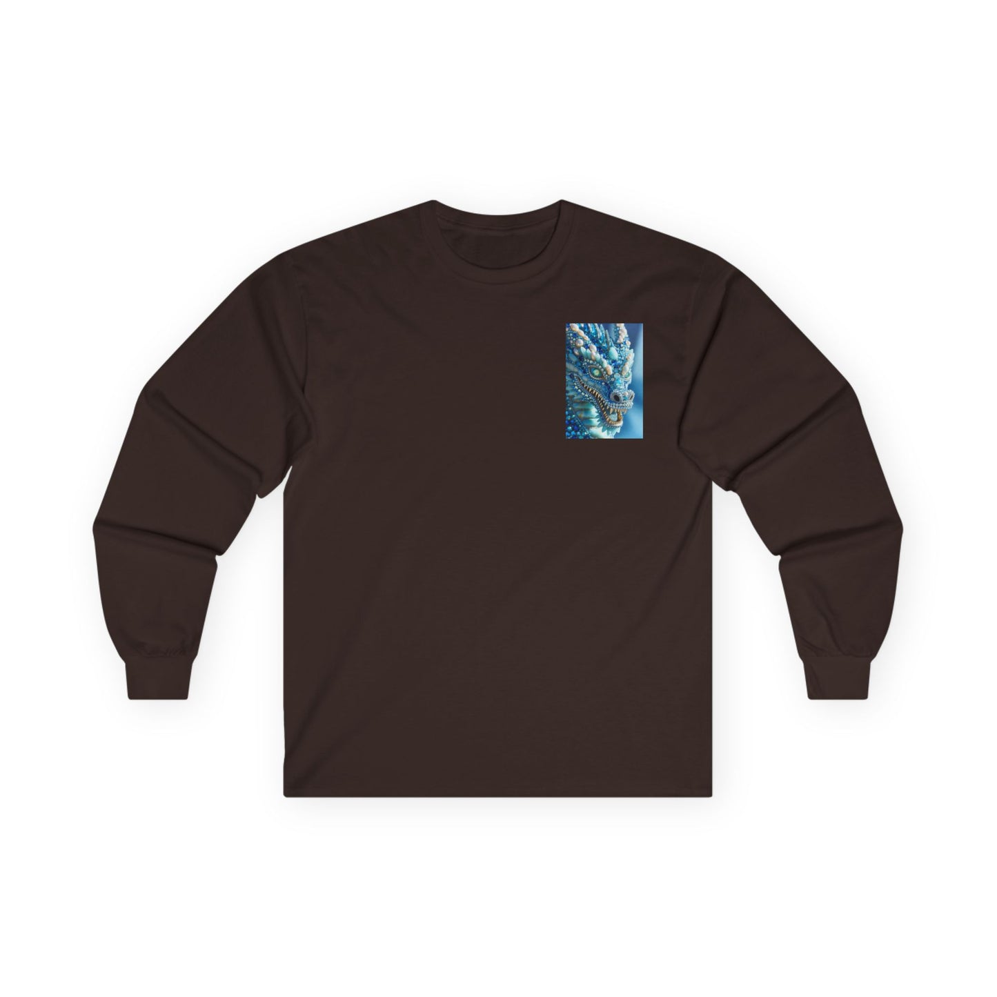 Blue Ocean Abstract Long Sleeve Tee — Pocket Art Shirt