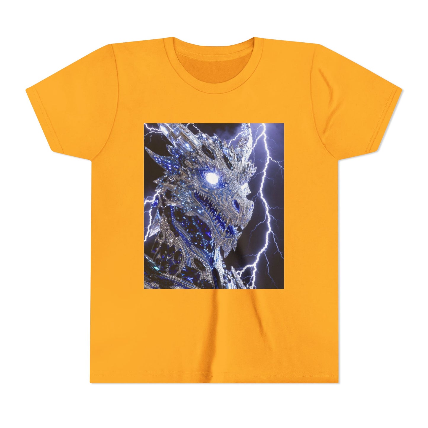 Lightning Dragon Youth Tee — Electric Dragon Graphic Shirt for Kids