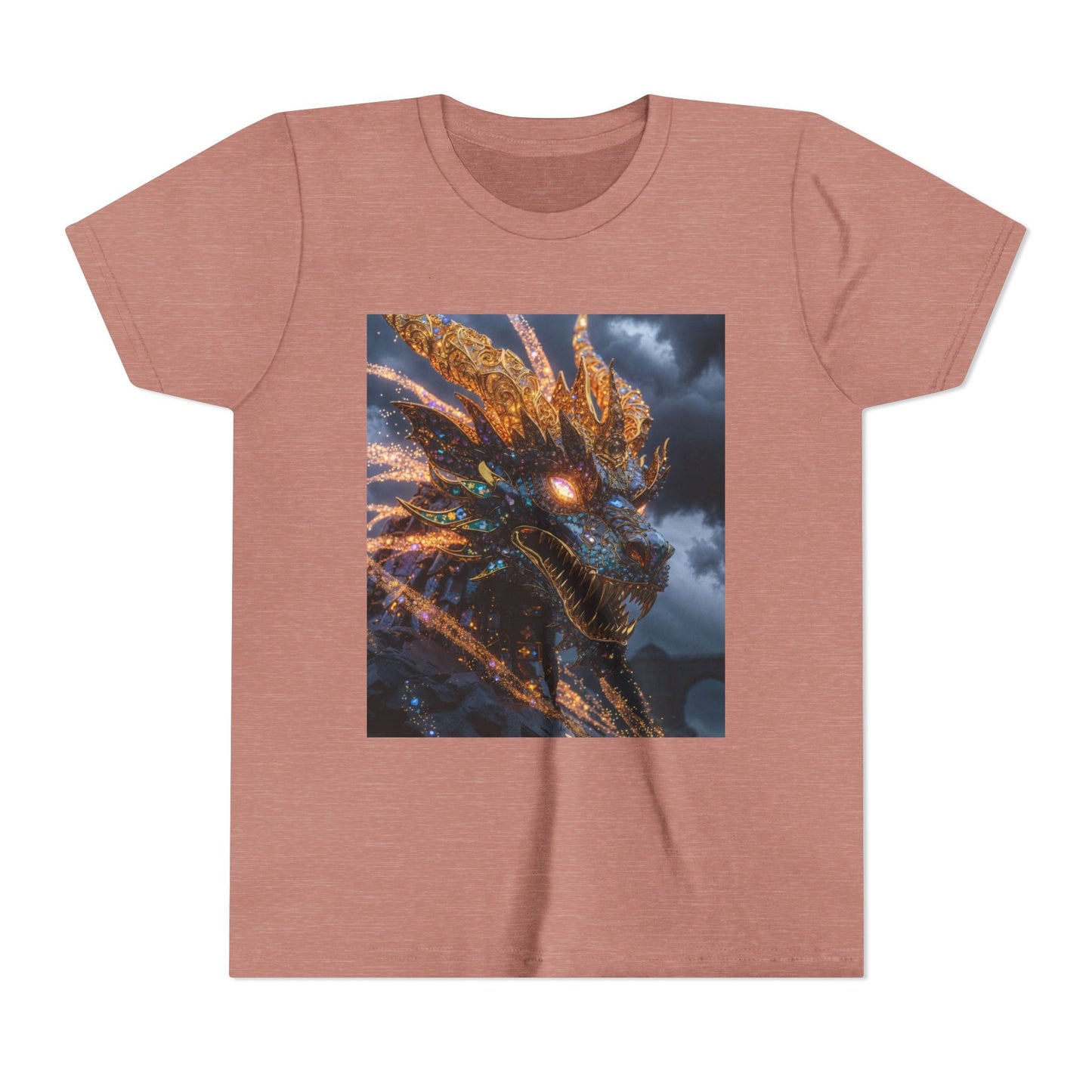 Youth Dragon Tee — Fiery Dragon Head Graphic Kids T‑Shirt