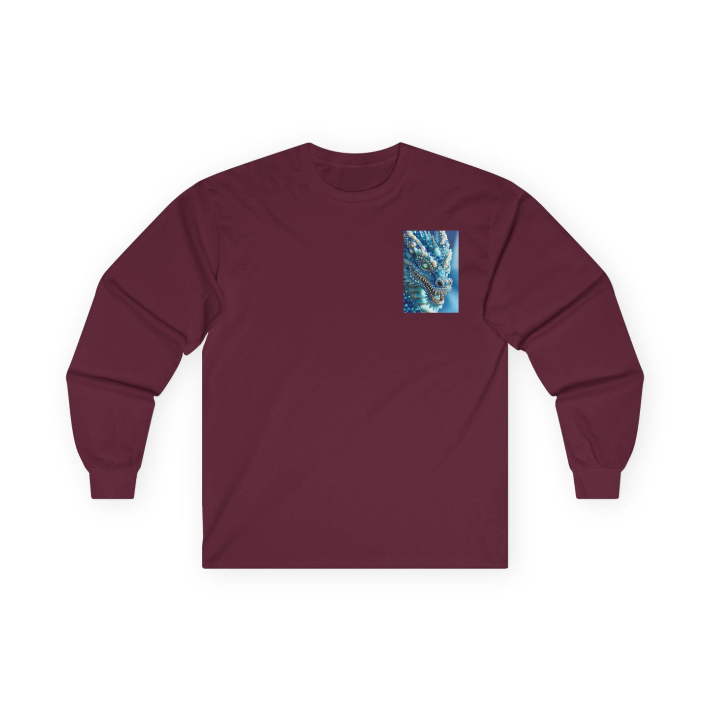 Blue Ocean Abstract Long Sleeve Tee — Pocket Art Shirt