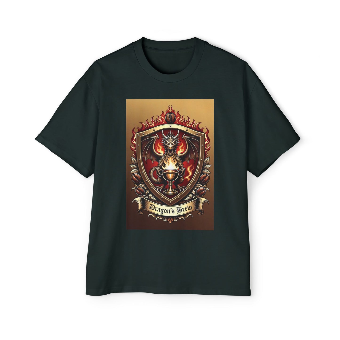 Dragons Brew Graphic Tee — “Dragon’s Brew” Medieval Fantasy Men’s T‑Shirt