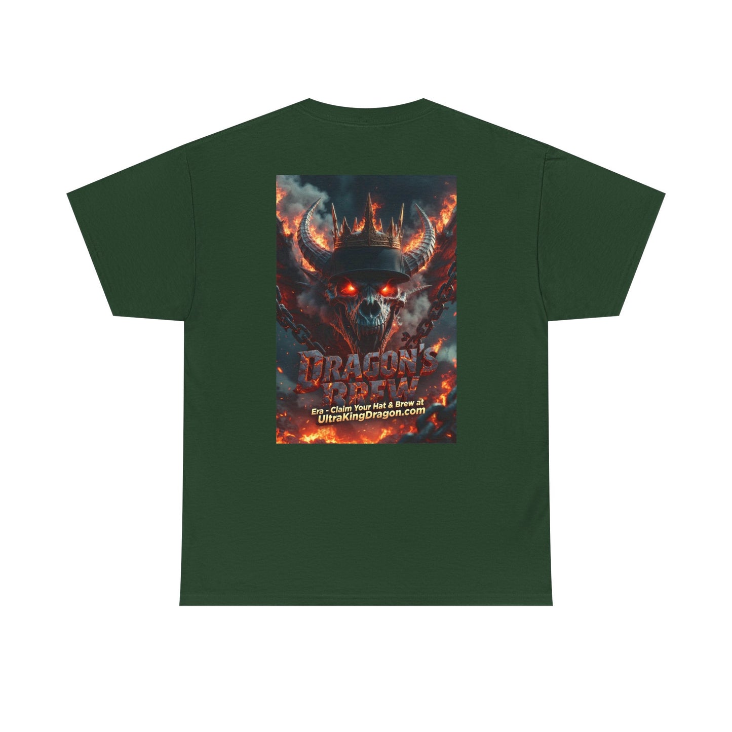 T-Shirt — "Dragon's Brew" Fiery Skull Graphic Tee
