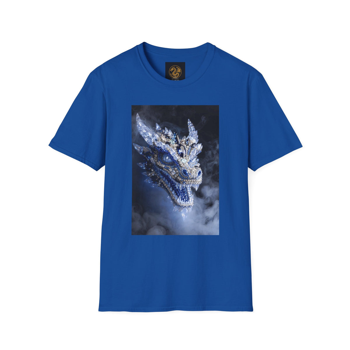 A Crystal Dragon Portrait T-Shirt — Mystical Blue Dragon Art Tee