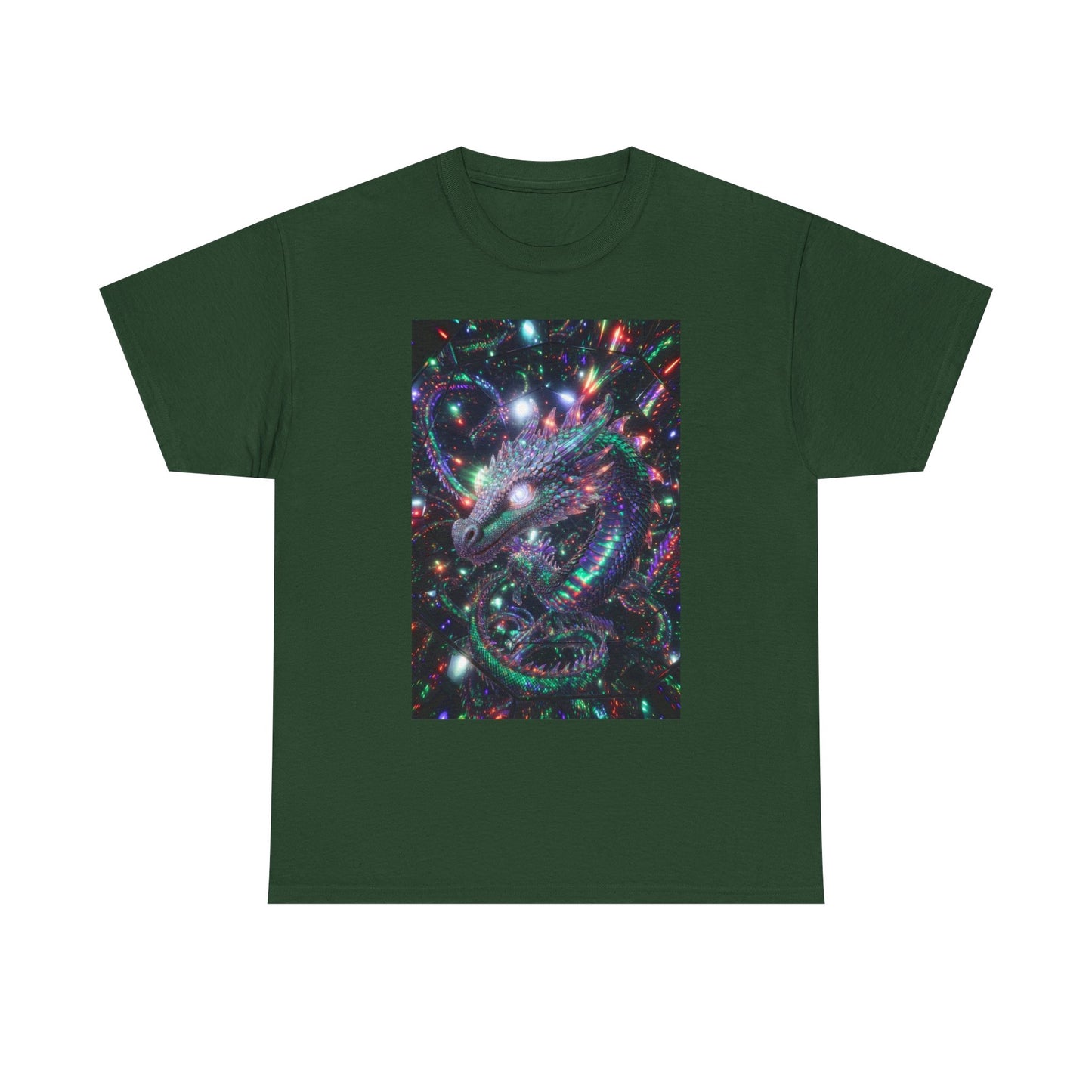Cosmic Dragon T‑Shirt — Neon Galaxy Serpent Graphic Tee