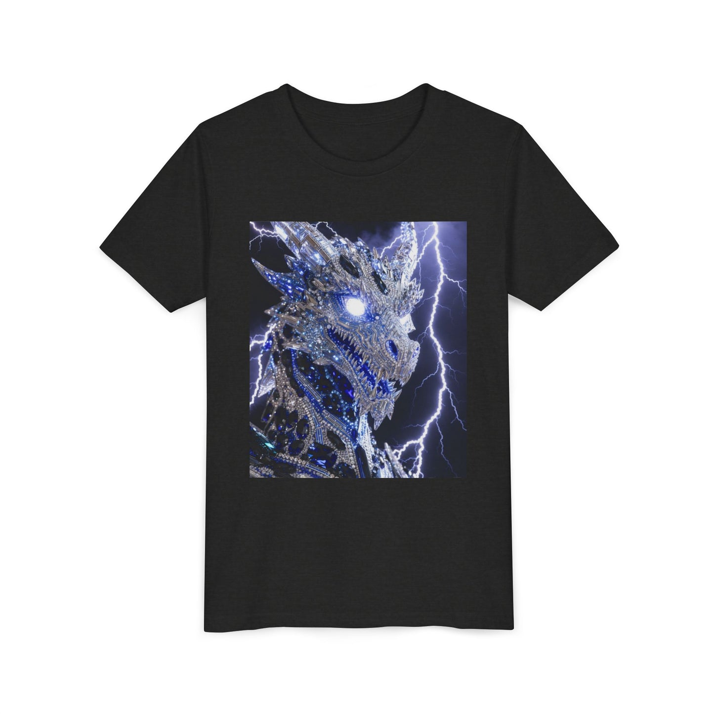 Lightning Dragon Youth Tee — Electric Dragon Graphic Shirt for Kids