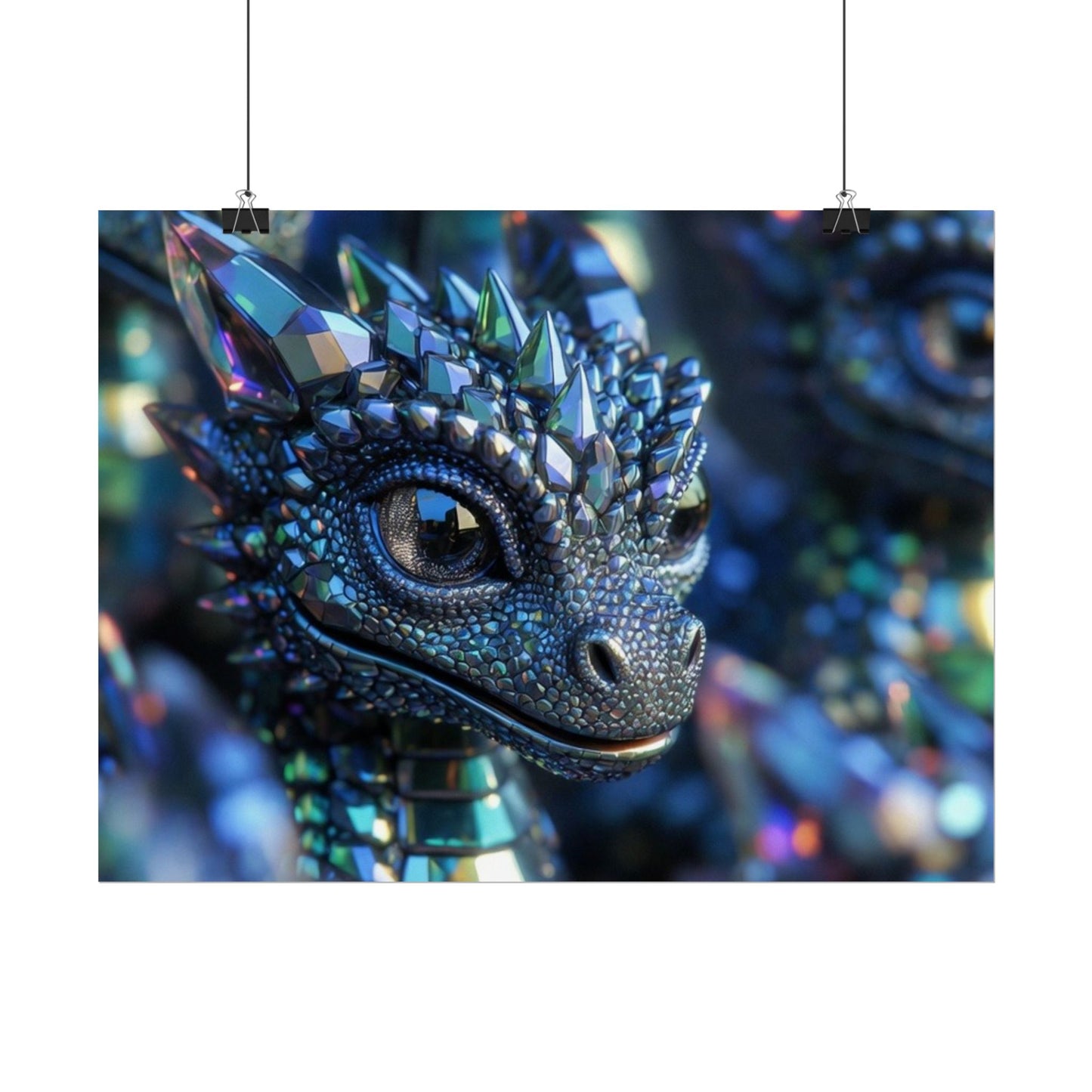 Crystal Dragon Rolled Poster — Fantasy Wall Art Print