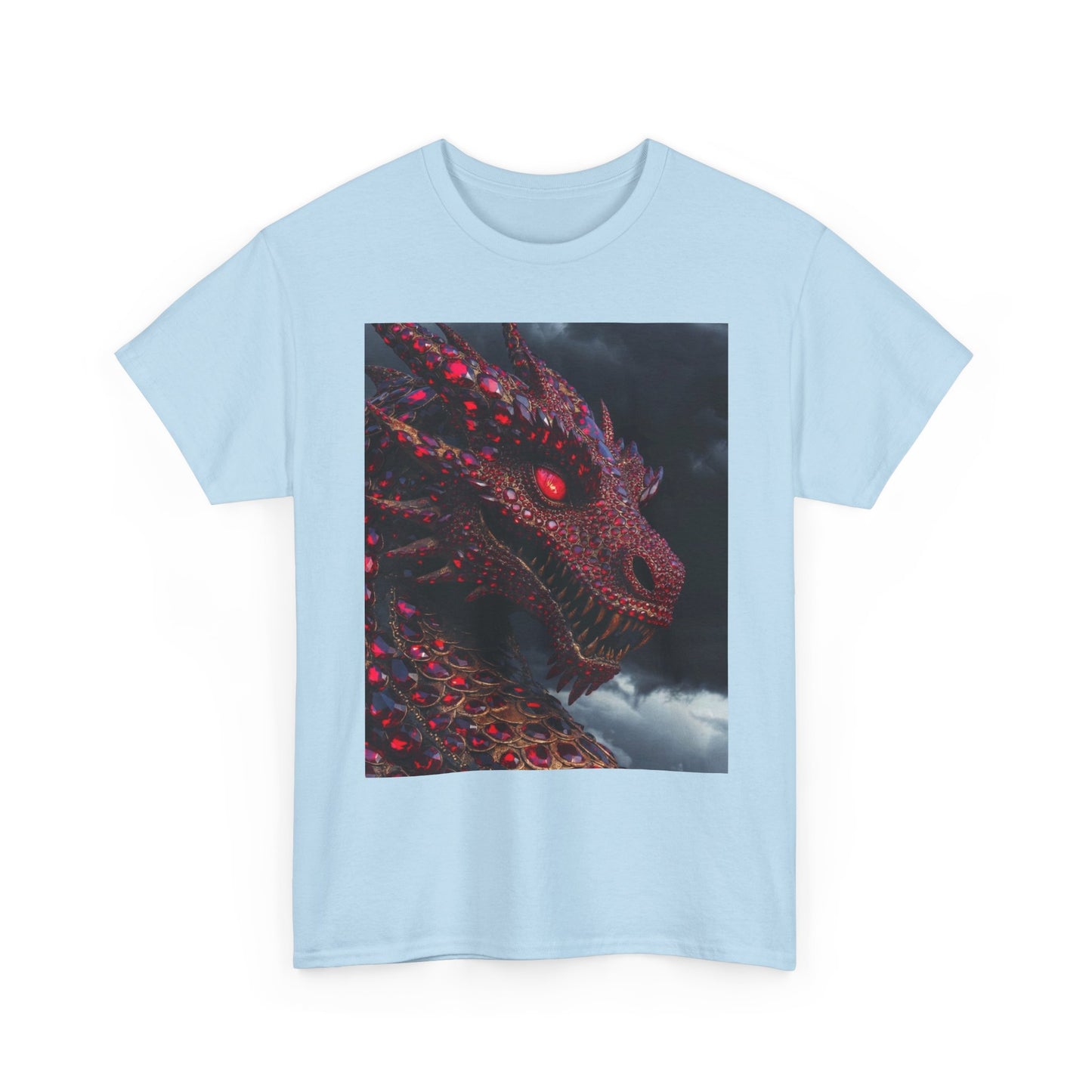 Dragon Portrait T-Shirt — Fiery Red Fantasy Dragon Graphic Tee