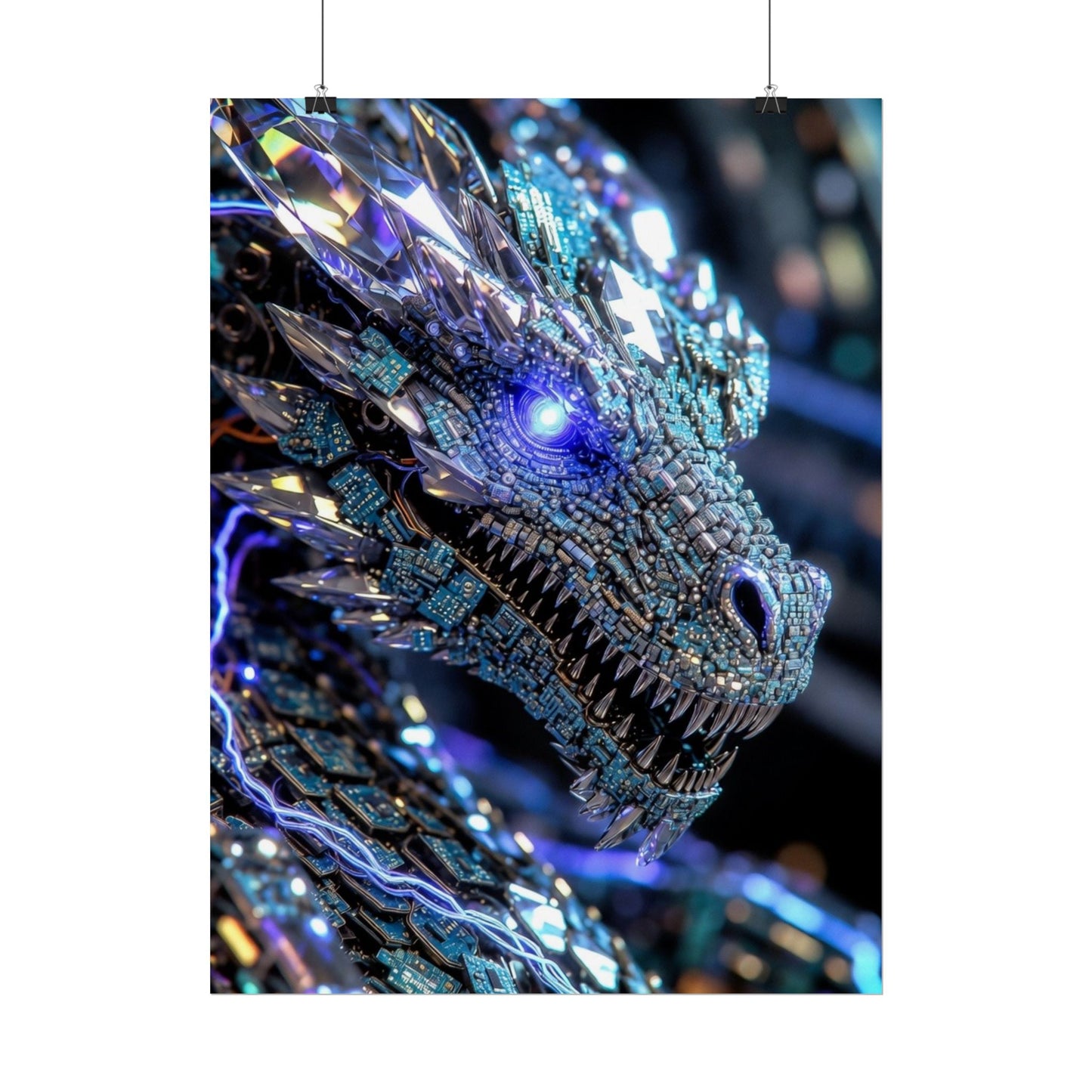 Rolled Poster — Crystal Cyber Dragon Art Print