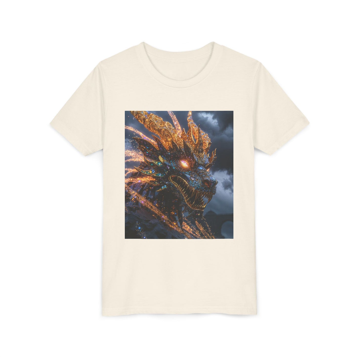 Youth Dragon Tee — Fiery Dragon Head Graphic Kids T‑Shirt