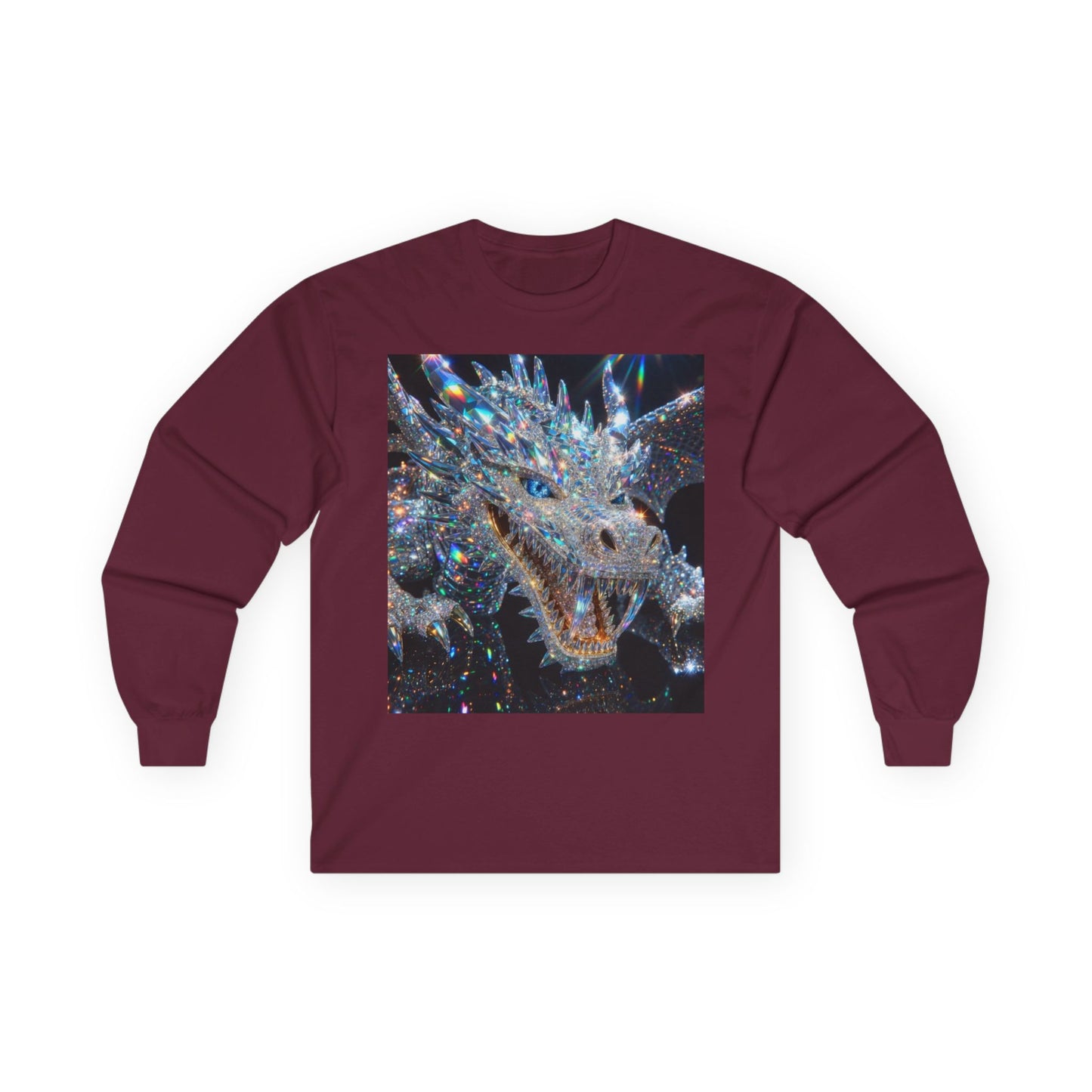 Crystal Dragon Long Sleeve Tee — Sparkling Fantasy Dragon Graphic