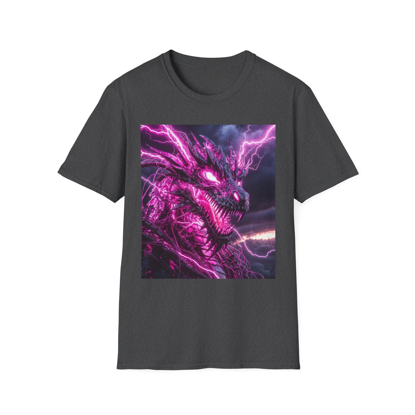 Dragon Lightning T-Shirt — Neon Purple Fantasy Dragon Graphic Tee