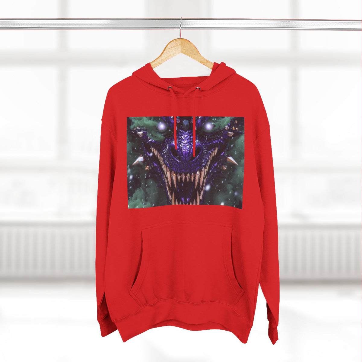 A Mystic Cosmic 🐉 Hoodie — Astral Galaxy Cat Chest Print Fleece Hoodie