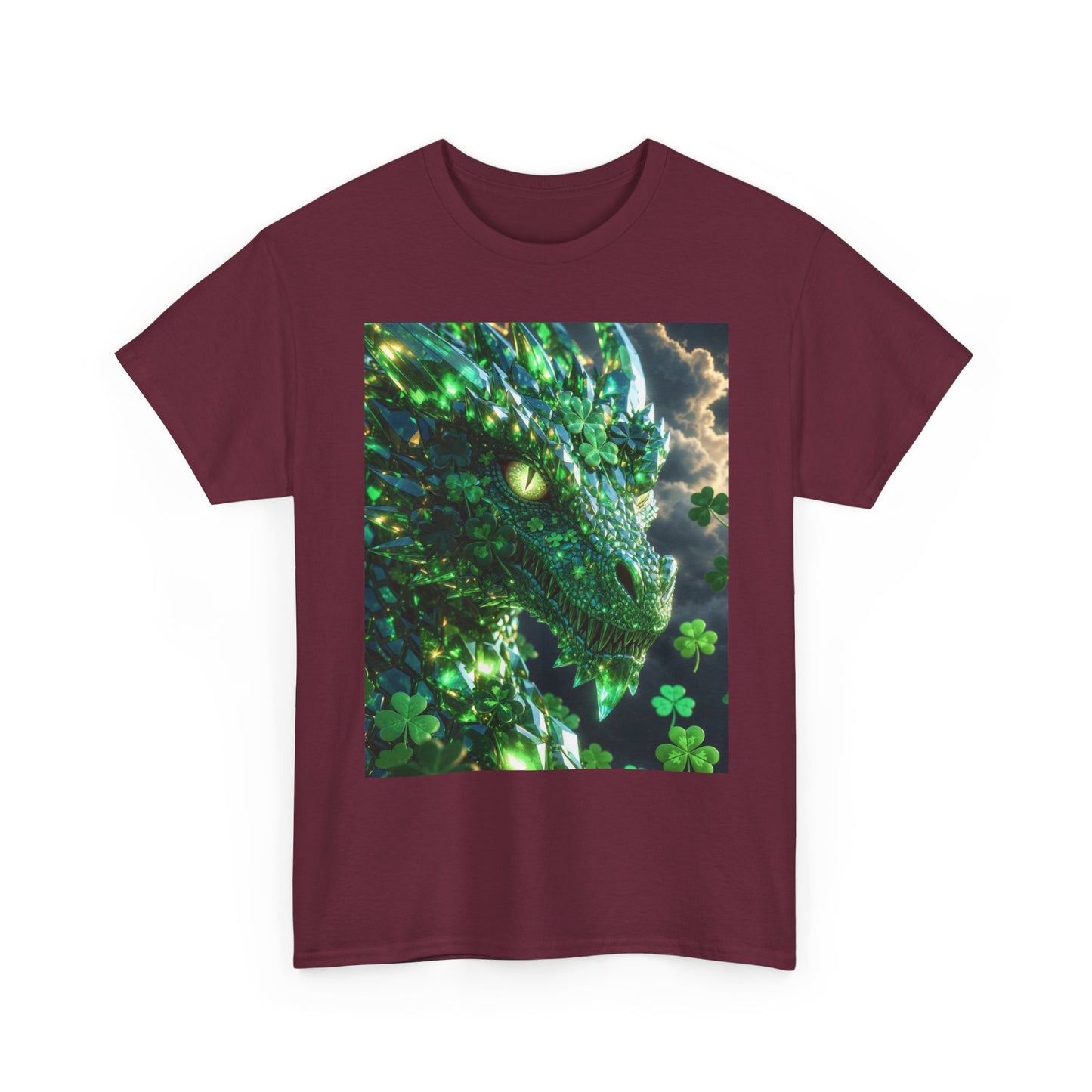 St. Patrick’s Day Green Dragon T-Shirt — Lucky Shamrock Fantasy Tee