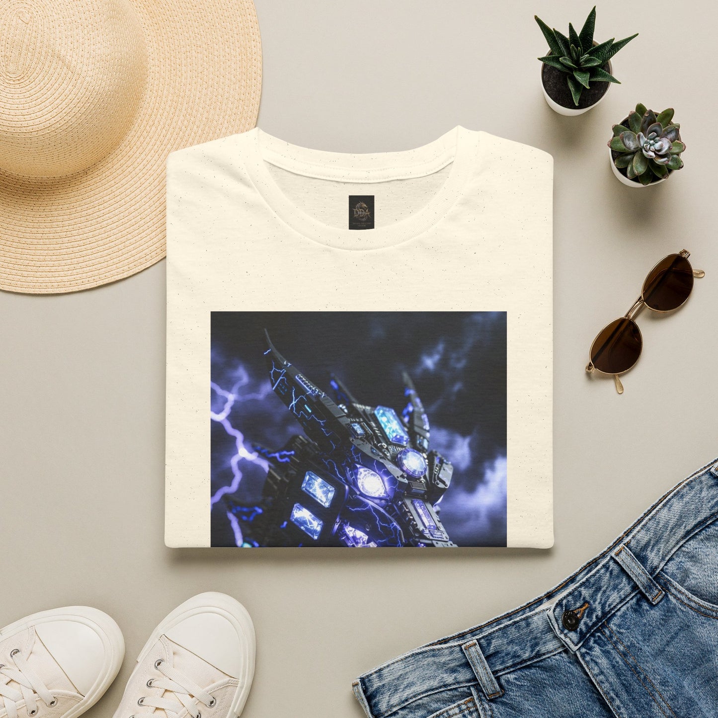 A Dragon Mech Lightning T-Shirt — Cyber Dragon Graphic Tee