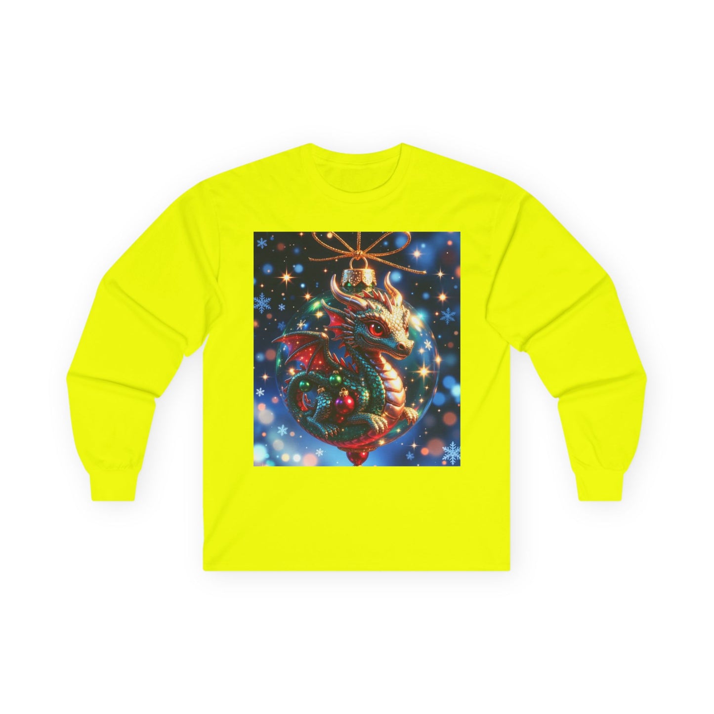 Christmas Dragon Heart Long Sleeve Tee — Festive Fantasy Christmas Dragon Design