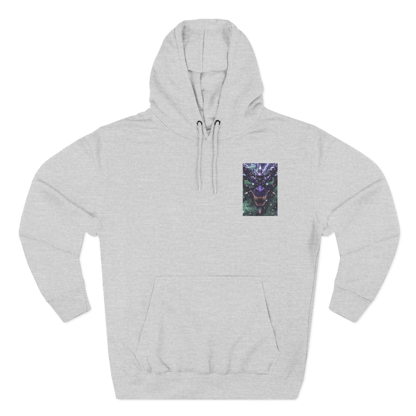 A Mystic Cosmic 🐉 Hoodie — Astral Galaxy Cat Chest Print Fleece Hoodie