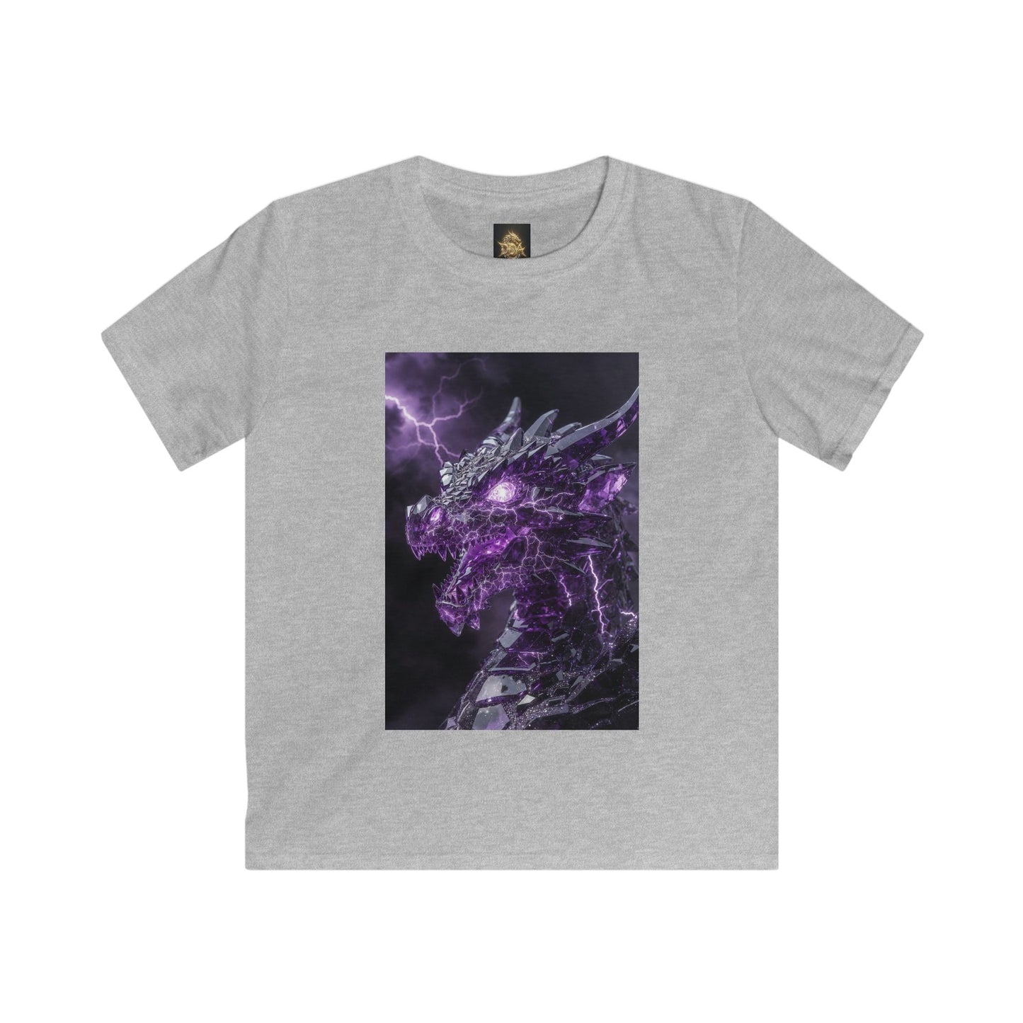 Kids Dragon Tee — Purple Lightning Dragon Graphic T-Shirt for Boys & Girls