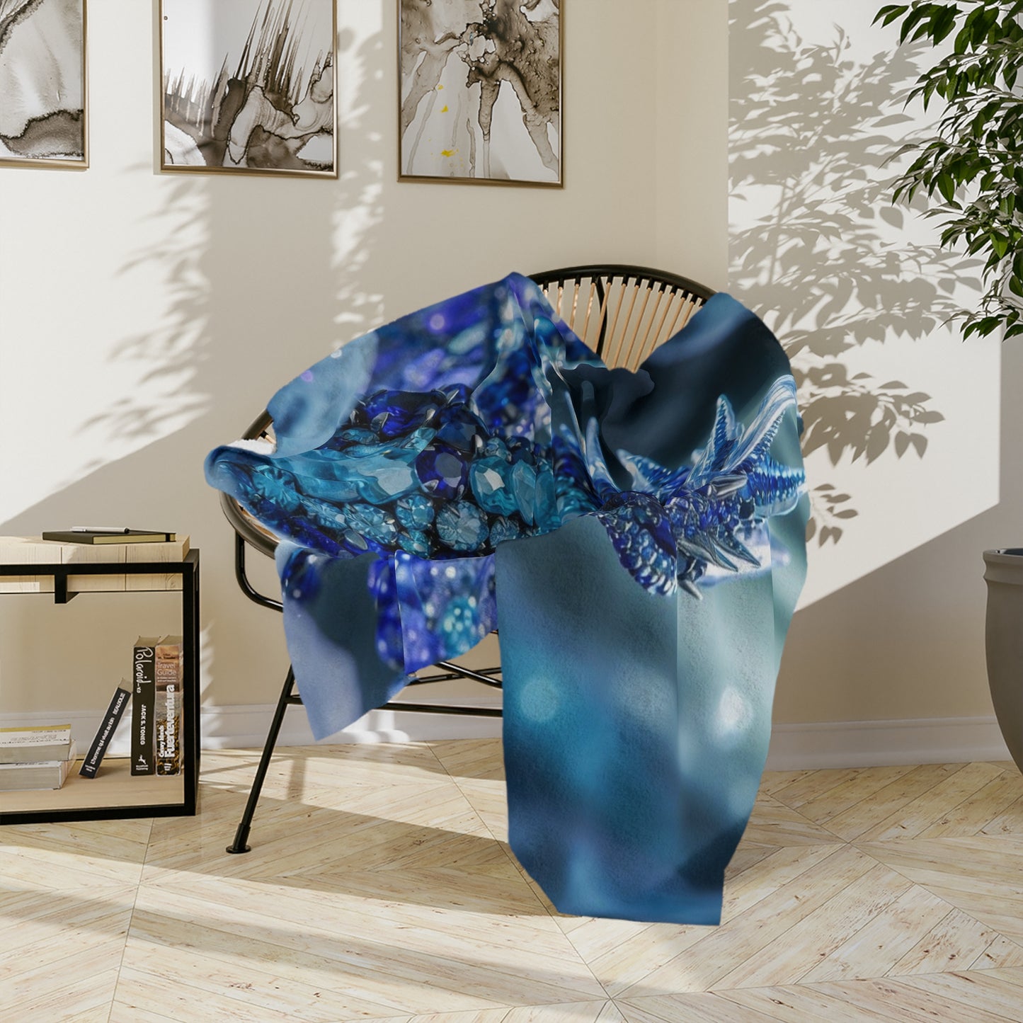 Blue Crystal Dragon Velveteen Blanket