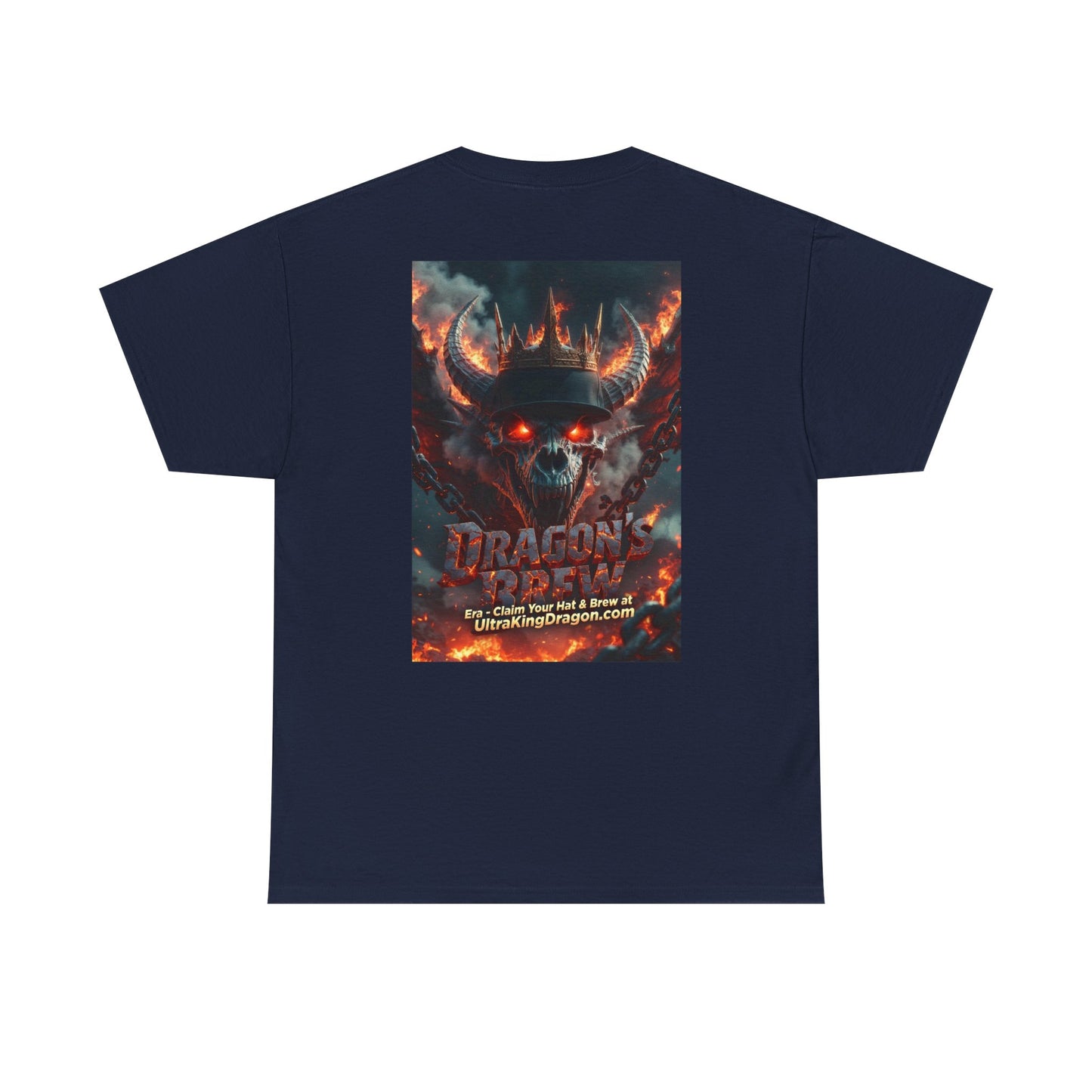 T-Shirt — "Dragon's Brew" Fiery Skull Graphic Tee